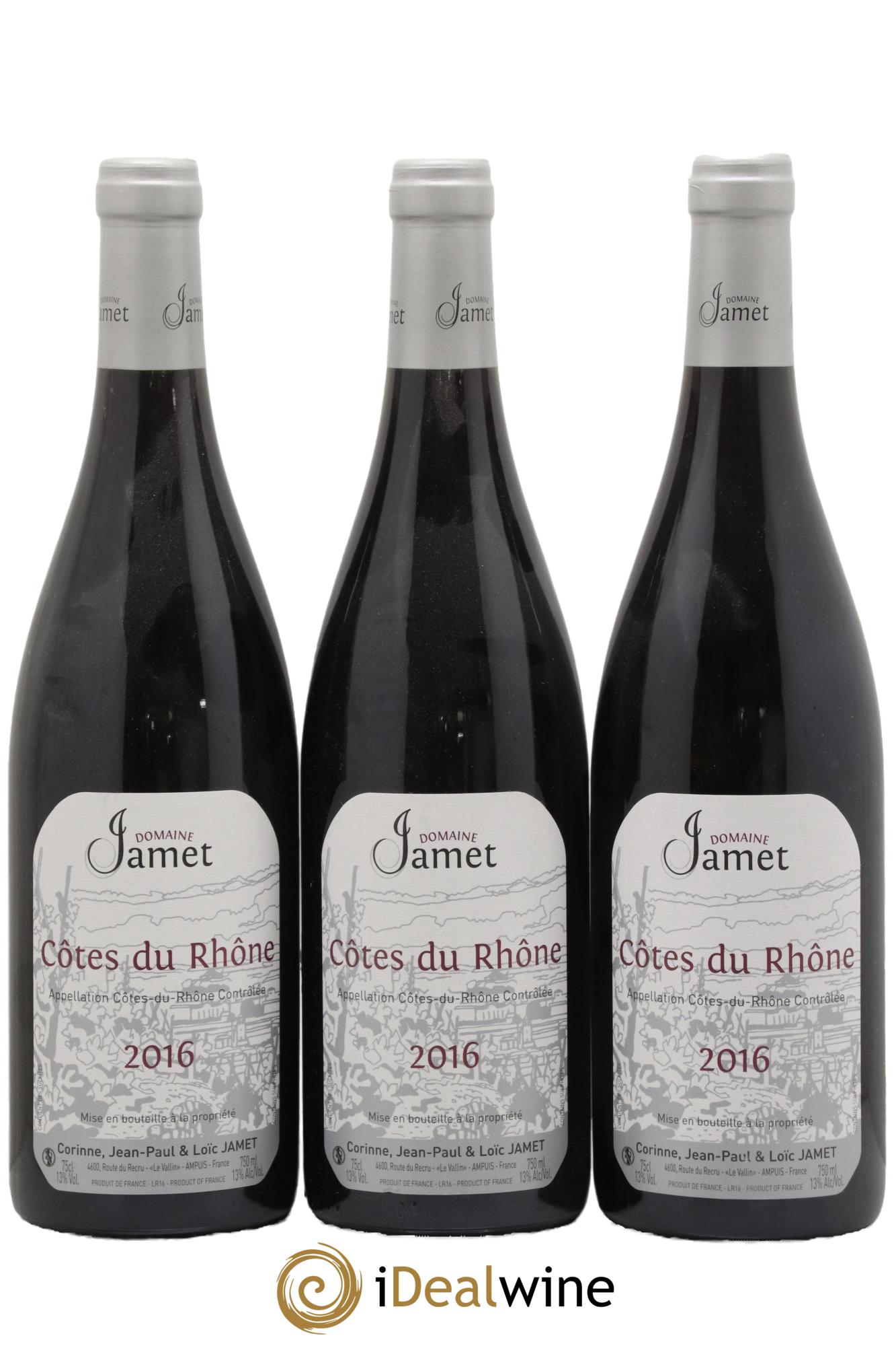 Côtes-du-Rhône Jamet (Domaine) 2016 - Lot de 3 bouteilles - 0