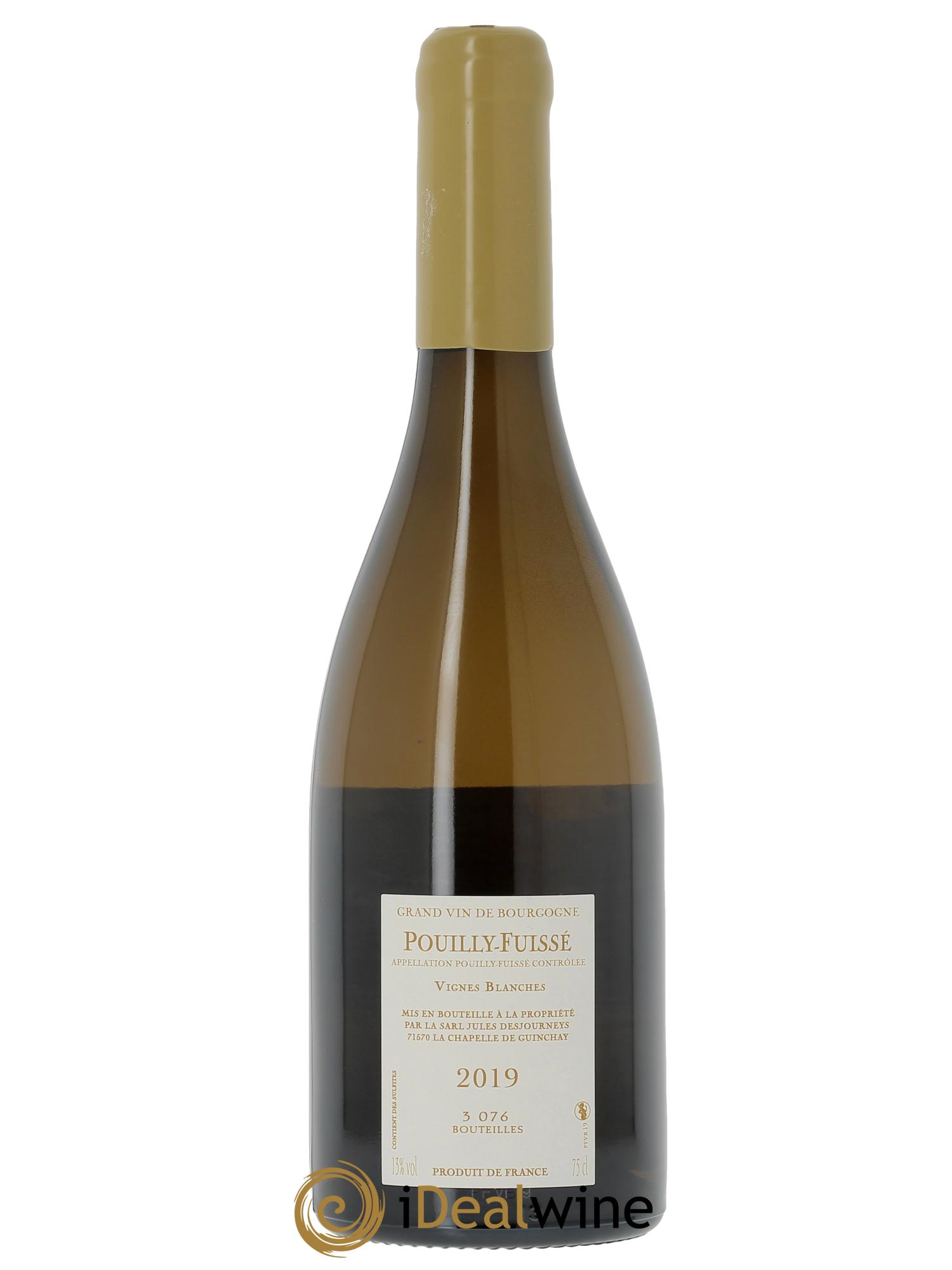 Pouilly-Fuissé Vignes Blanches Jules Desjourneys  2019 - Lot de 1 bouteille - 1