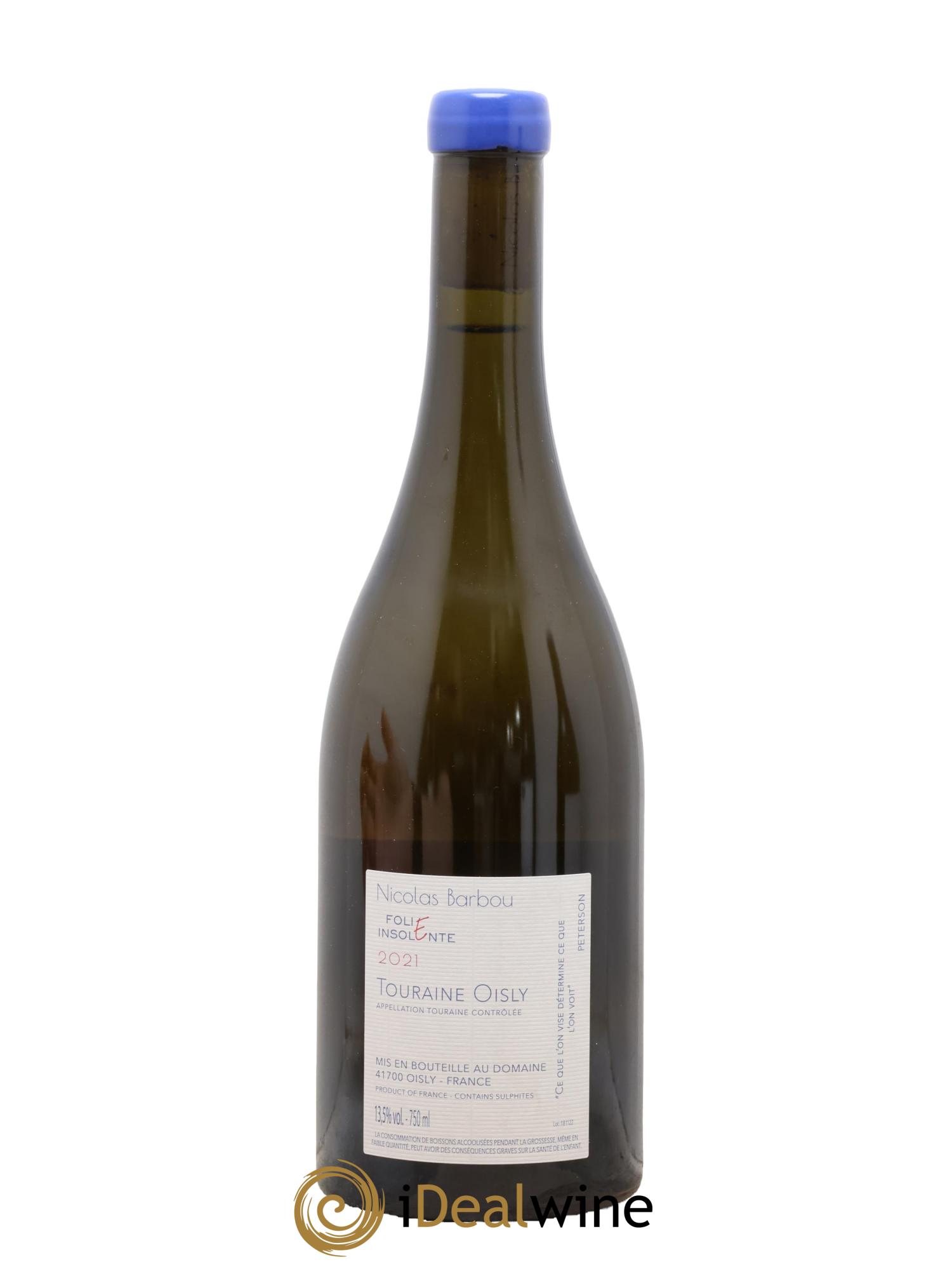 Touraine-Oisly Folie Insolente Nicolas Barbou 2021 - Lot of 1 bottle - 1