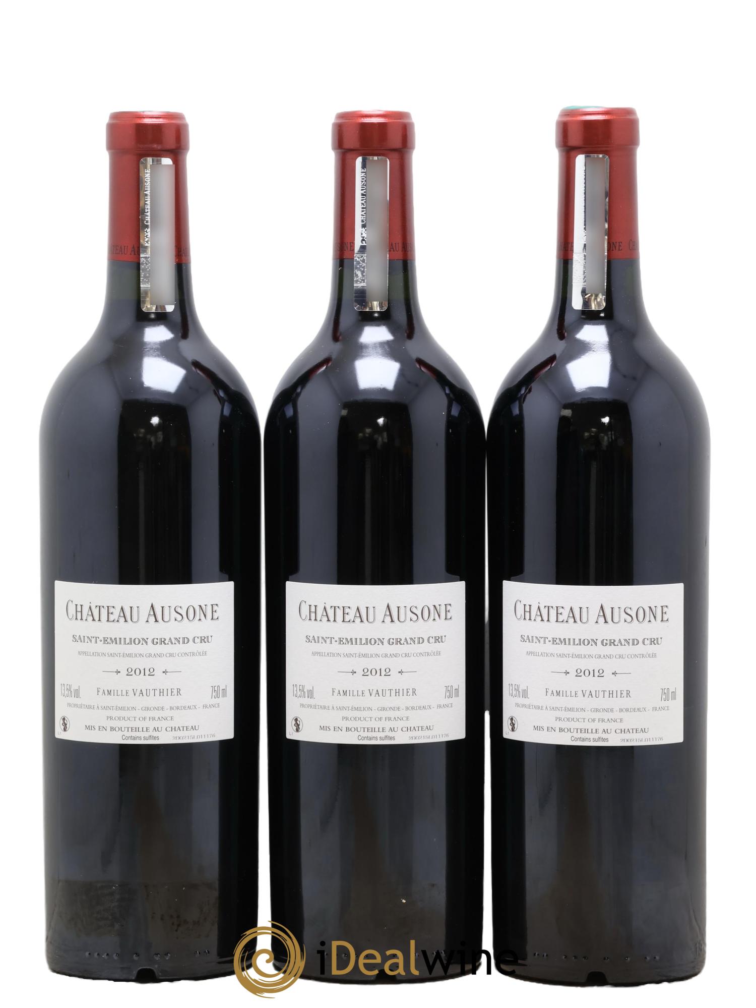 Château Ausone 1er Grand Cru Classé A 2012 - Lot of 3 bottles - 1