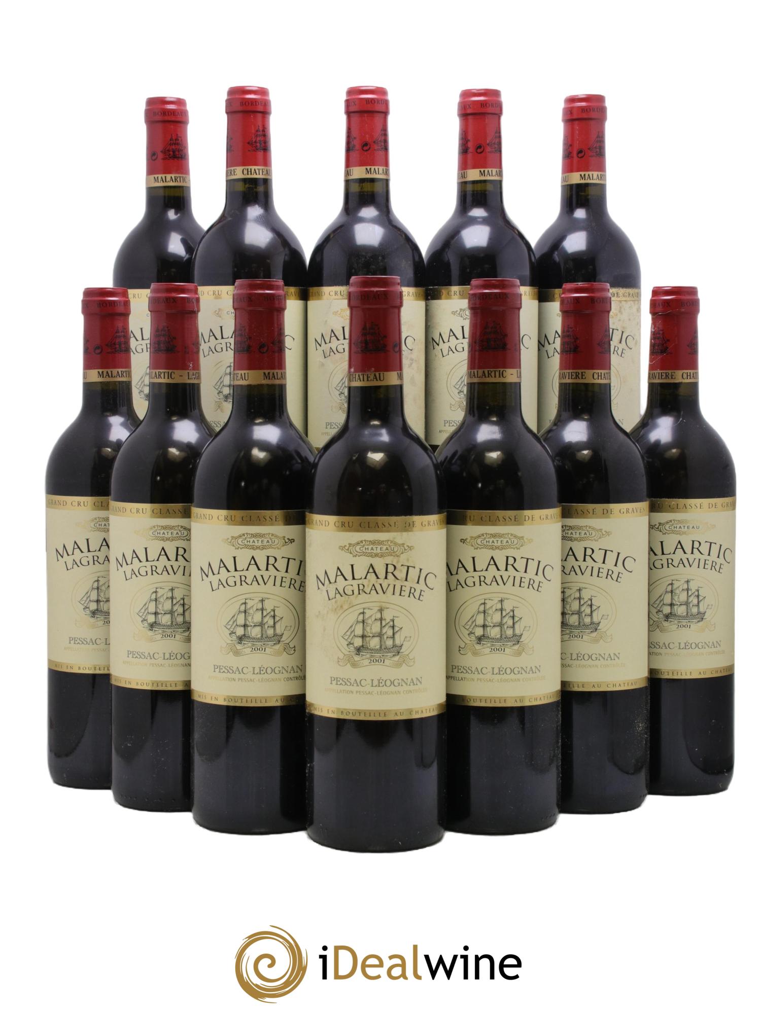Château Malartic-Lagravière Cru Classé de Graves 2001 - Posten von 12 Flaschen - 0