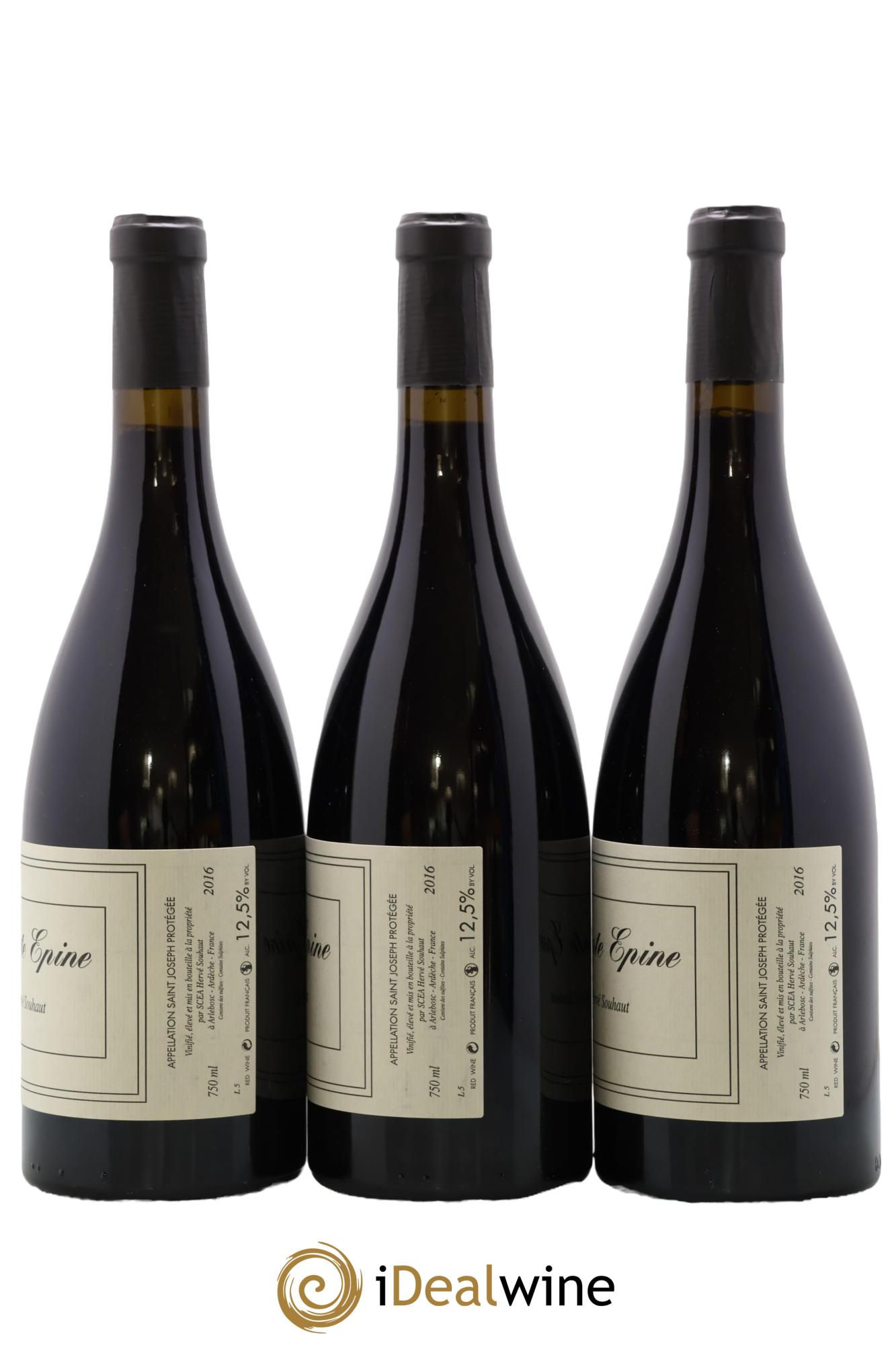 Saint-Joseph Sainte Epine Hervé Souhaut - Domaine Romaneaux-Destezet 2016 - Lot of 3 bottles - 1
