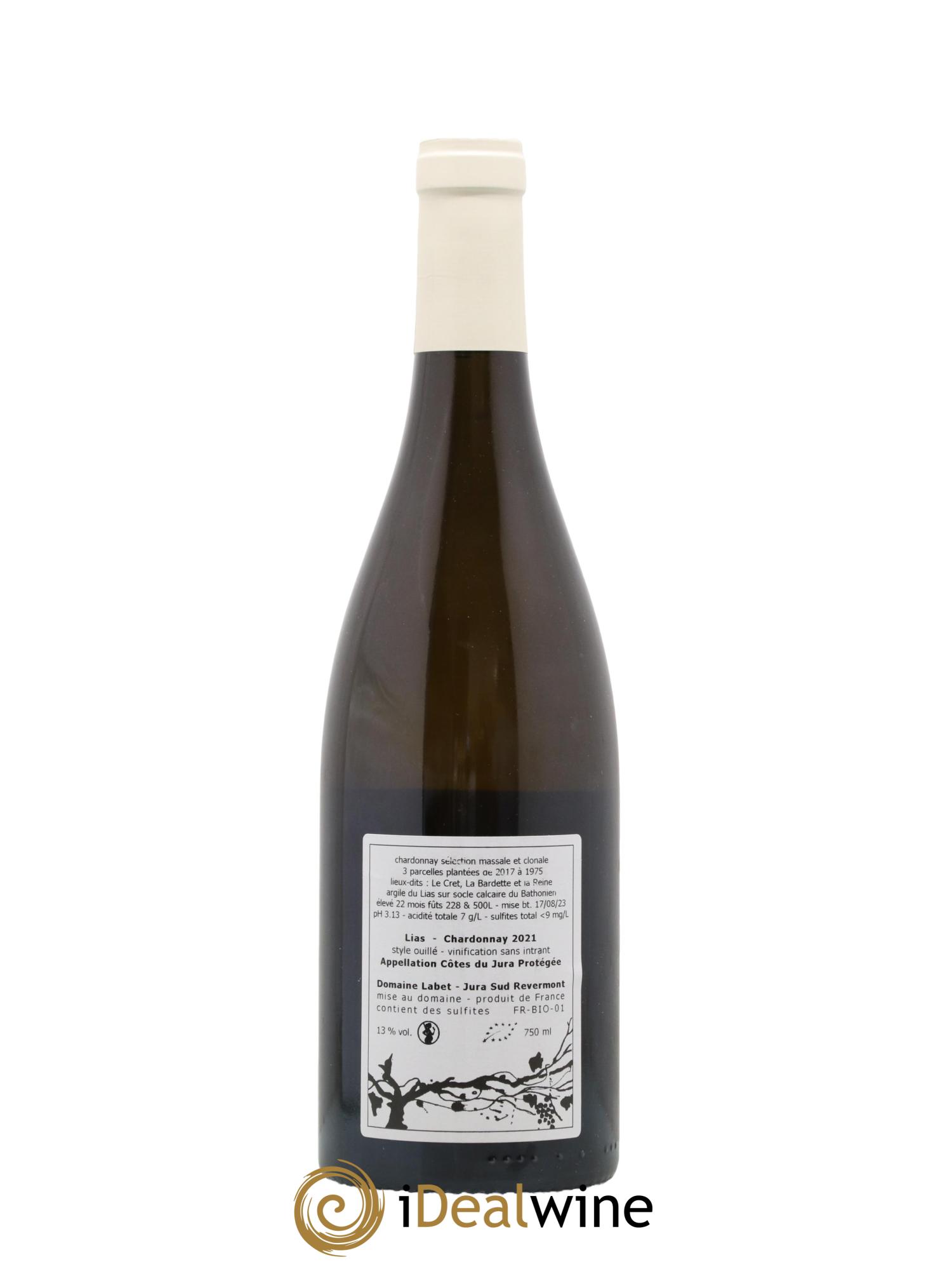 Côtes du Jura Chardonnay Lias Romain - Julien - Charline Labet 2021 - Lot de 1 bouteille - 1