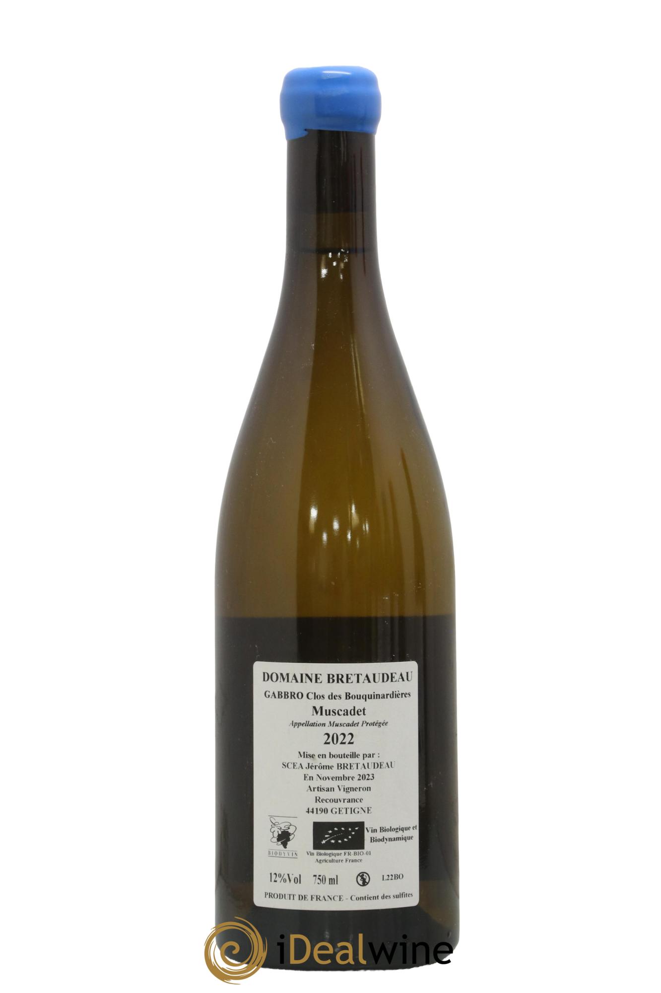 Muscadet-Sèvre-et-Maine Gabbro Clos des Bouquinardières Jérôme Bretaudeau - Domaine de Bellevue 2022 - Lot of 1 bottle - 1