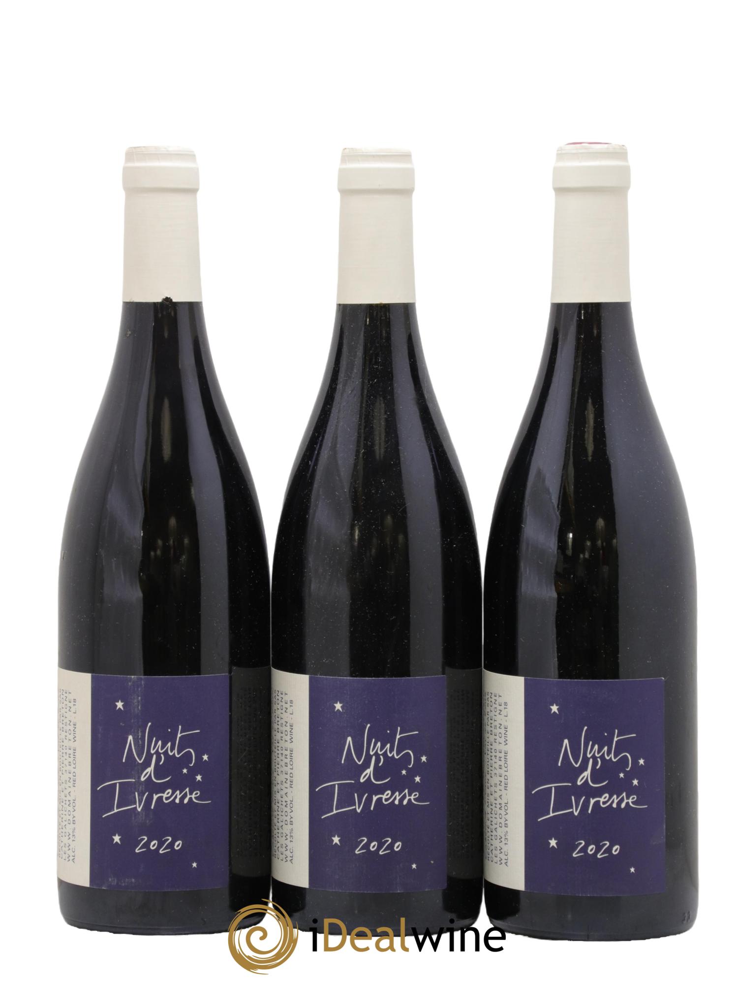 Bourgueil Nuits d'ivresse Catherine et Pierre Breton 2020 - Lot de 3 bouteilles - 0