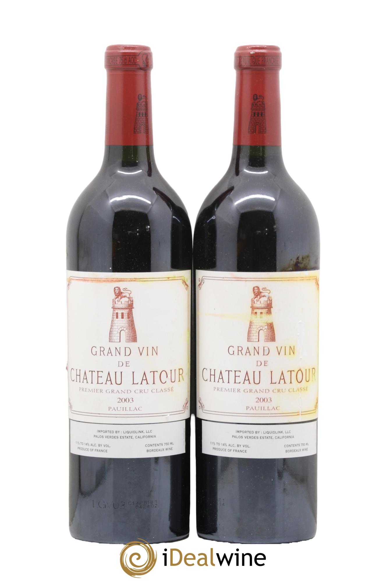 Château Latour 1er Grand Cru Classé 2003 - Posten von 2 Flaschen - 0