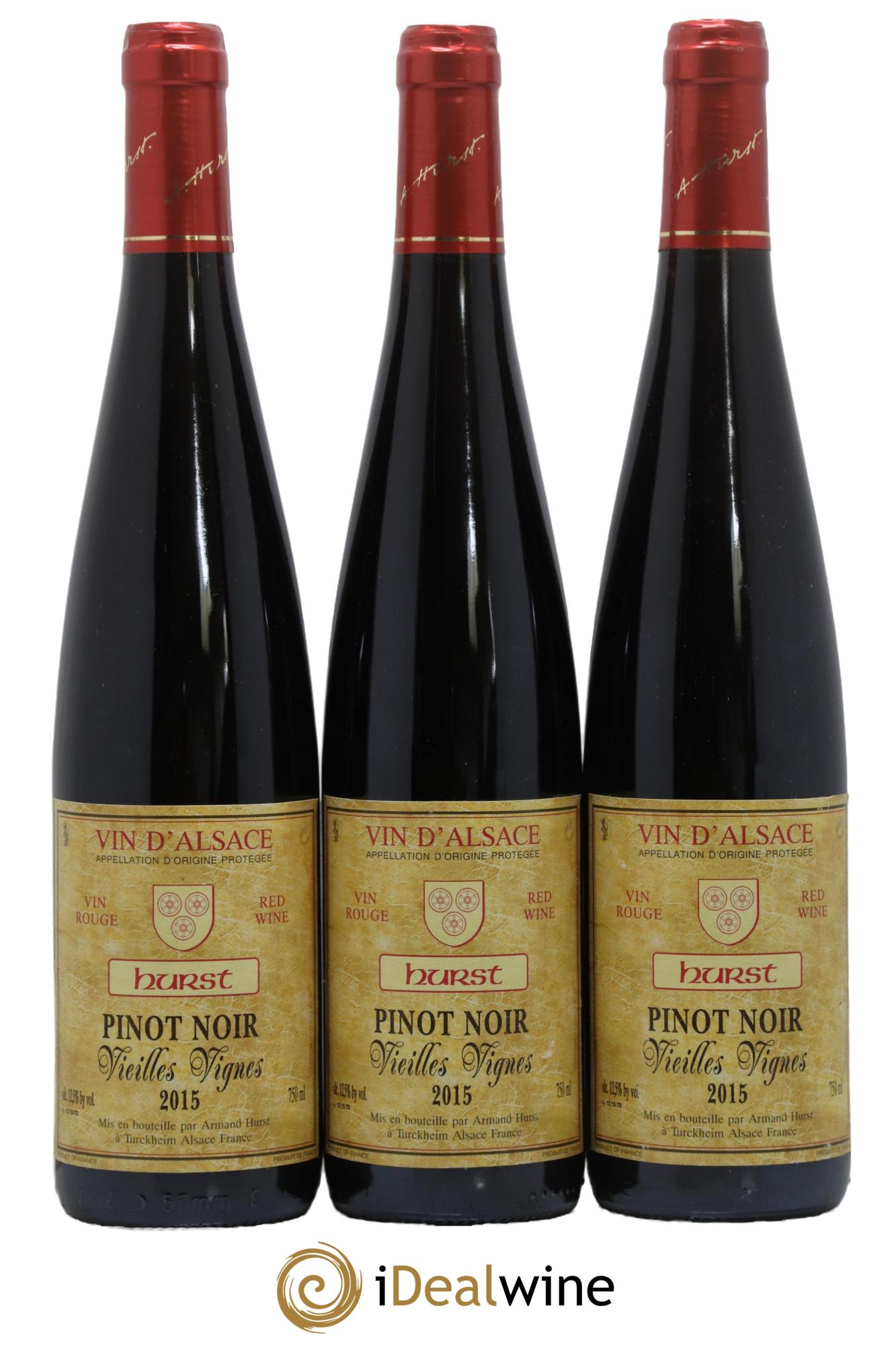 Alsace Pinot Noir Vieilles Vignes Domaine Armand Hurst 2015 - Lot de 3 bouteilles - 0