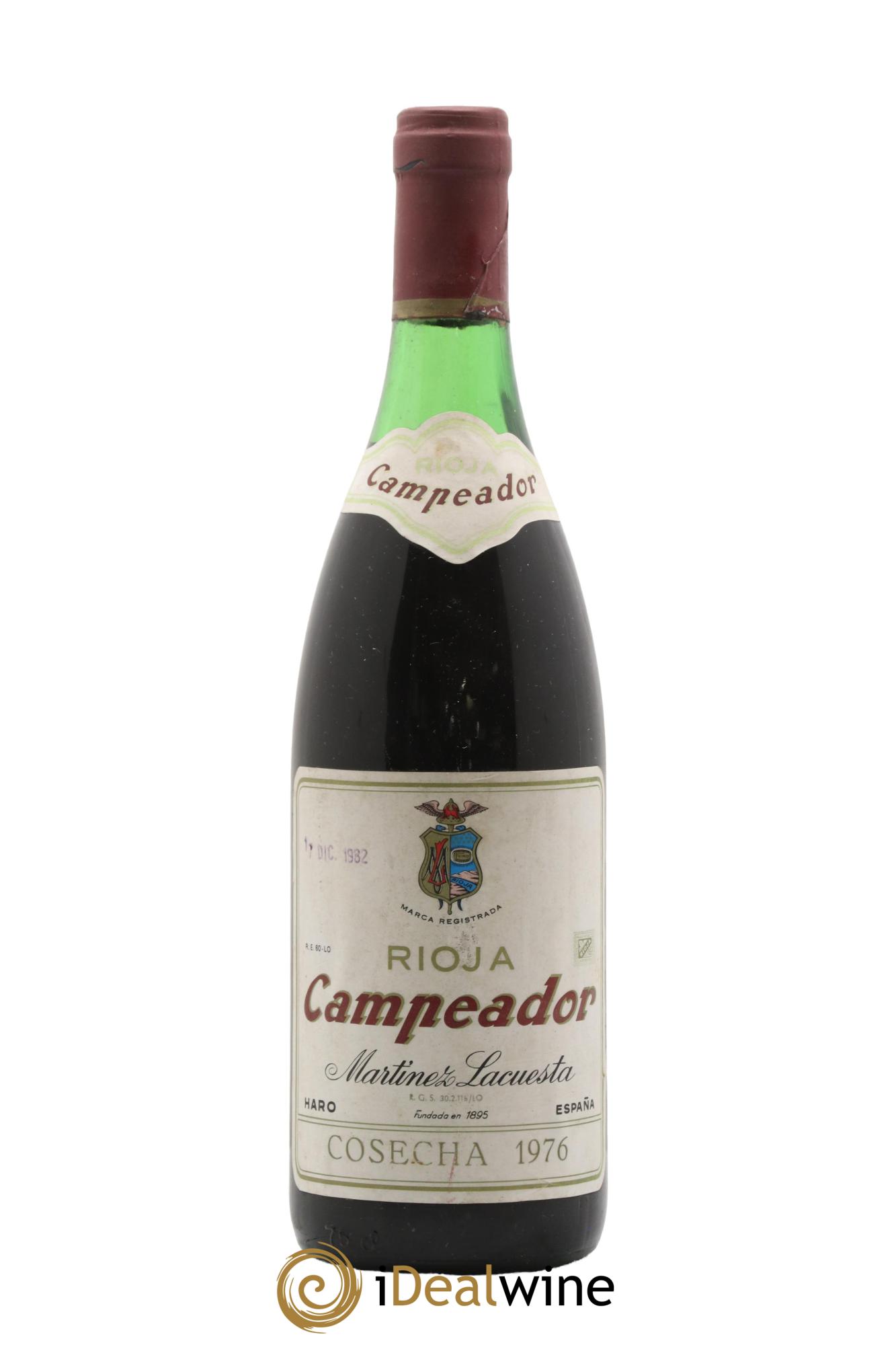 Rioja DOCA Campeador Reserva Matinez Lacuesta 1976 - Lot de 1 bouteille - 0