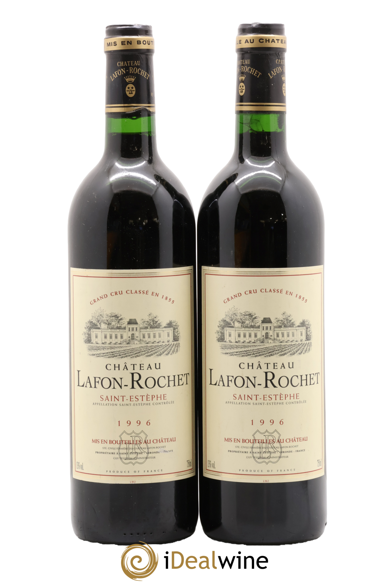 Château Lafon Rochet 4ème Grand Cru Classé 1996 - Lot de 2 bouteilles - 0