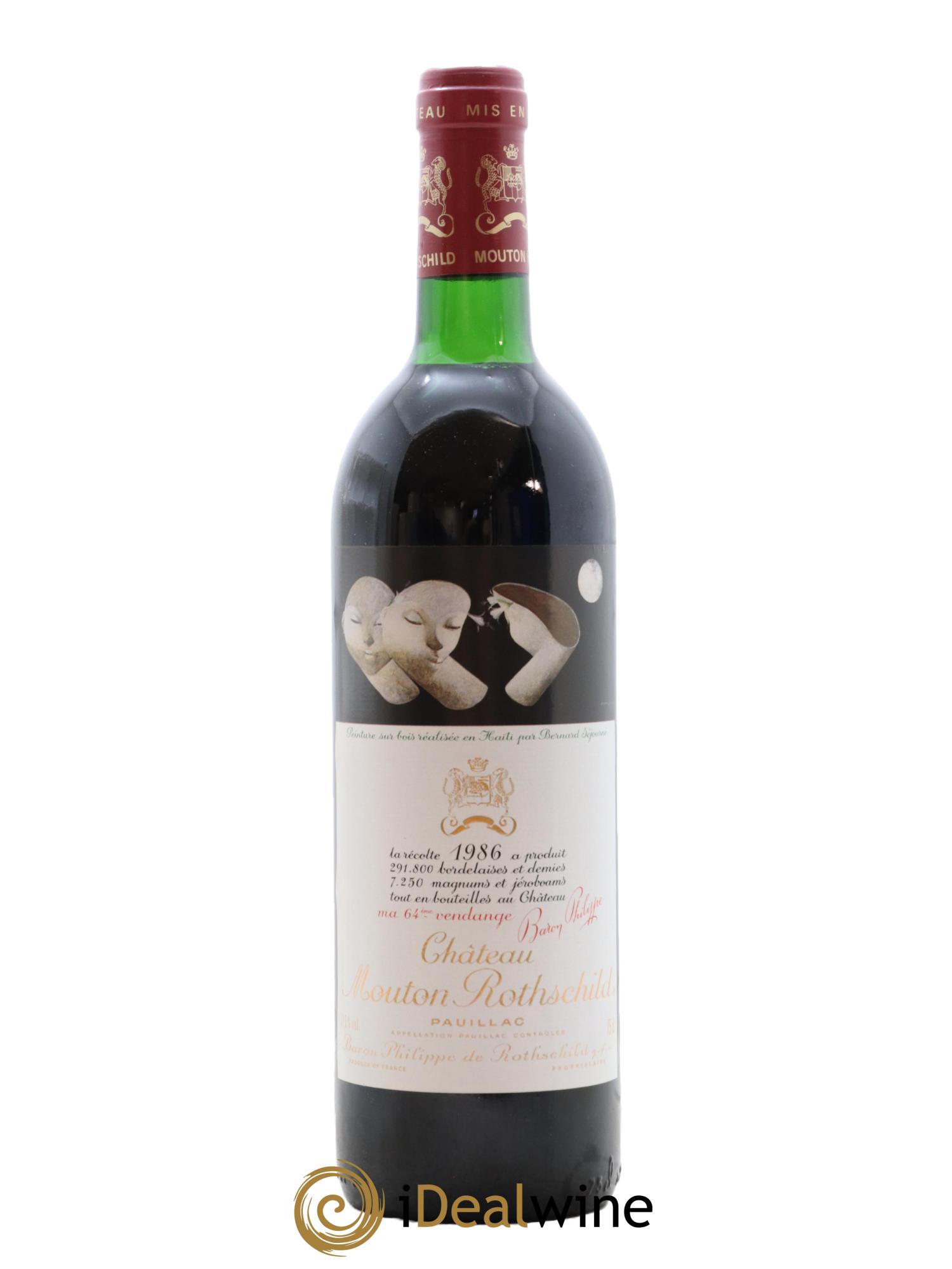 Château Mouton Rothschild 1er Grand Cru Classé 1986 - Lot de 1 bouteille - 0