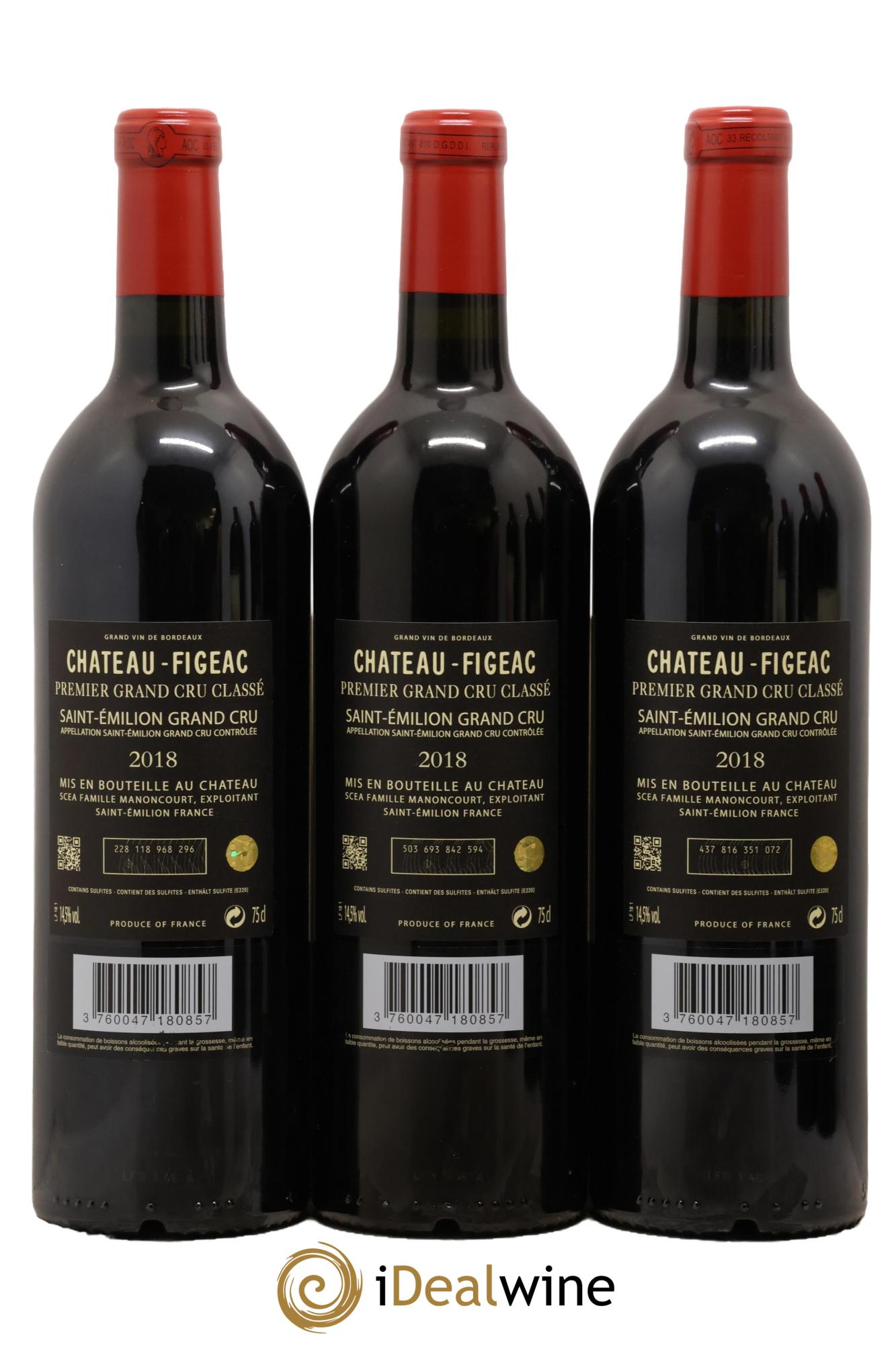 Château Figeac 1er Grand Cru Classé A 2018 - Posten von 6 Flaschen - 1