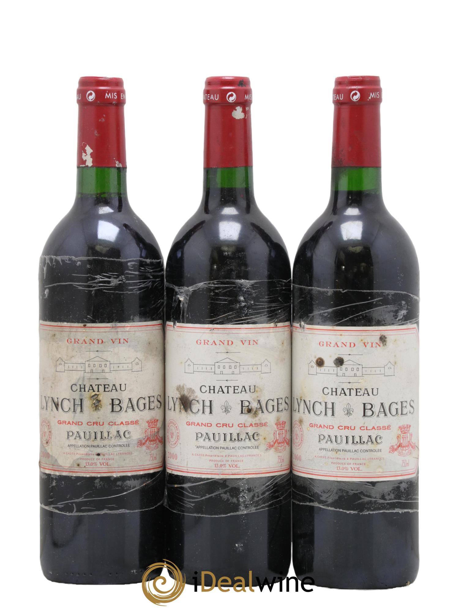 Château Lynch Bages 5ème Grand Cru Classé 2000 - Lot of 3 bottles - 0