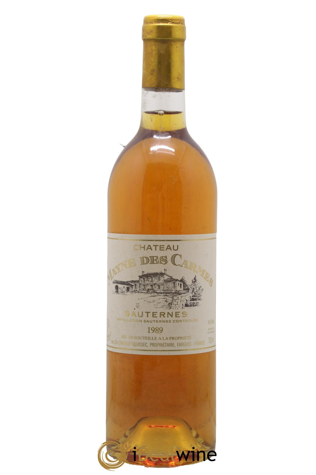 Sauternes Château Mayne des Carmes 1989 - Lot de 1 bouteille - 0