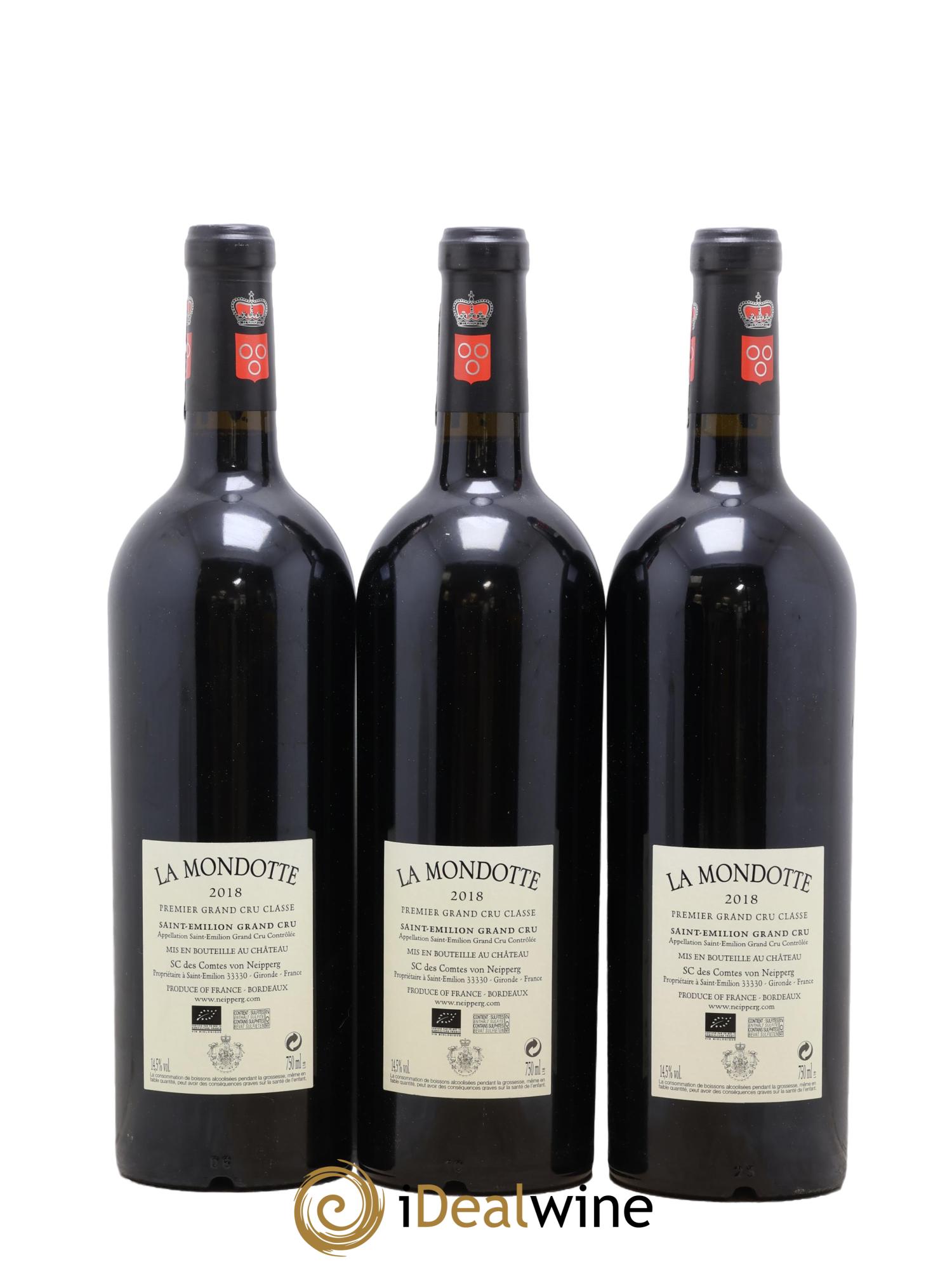La Mondotte 1er Grand Cru Classé B depuis 2012 2018 - Lotto di 3 bottiglie - 1