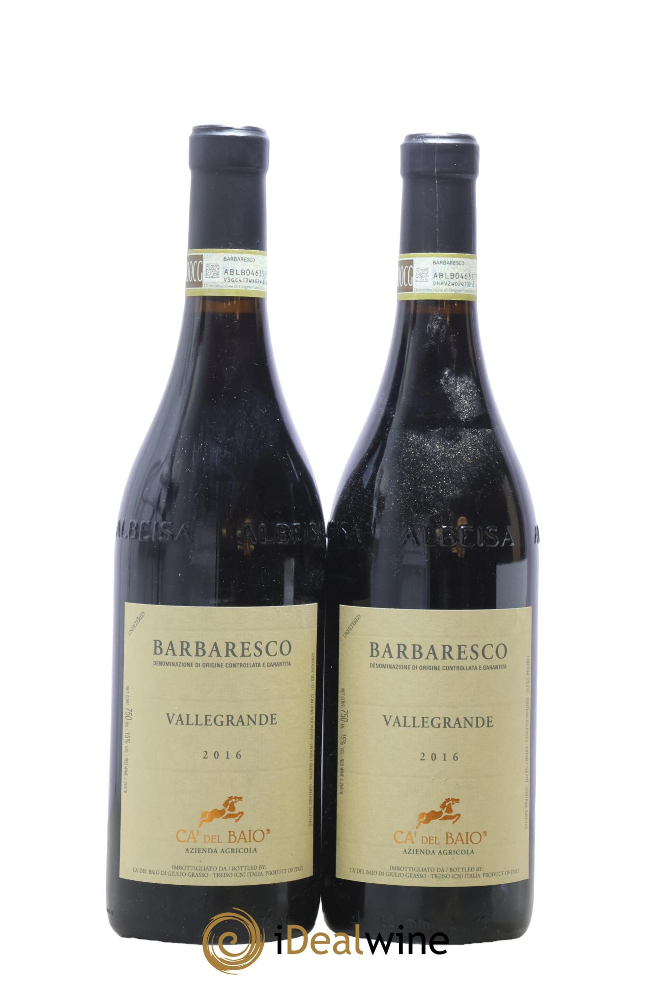 Barbaresco DOCG Vallegrande Ca' Del Baio 2016 - Lot de 2 bouteilles - 0