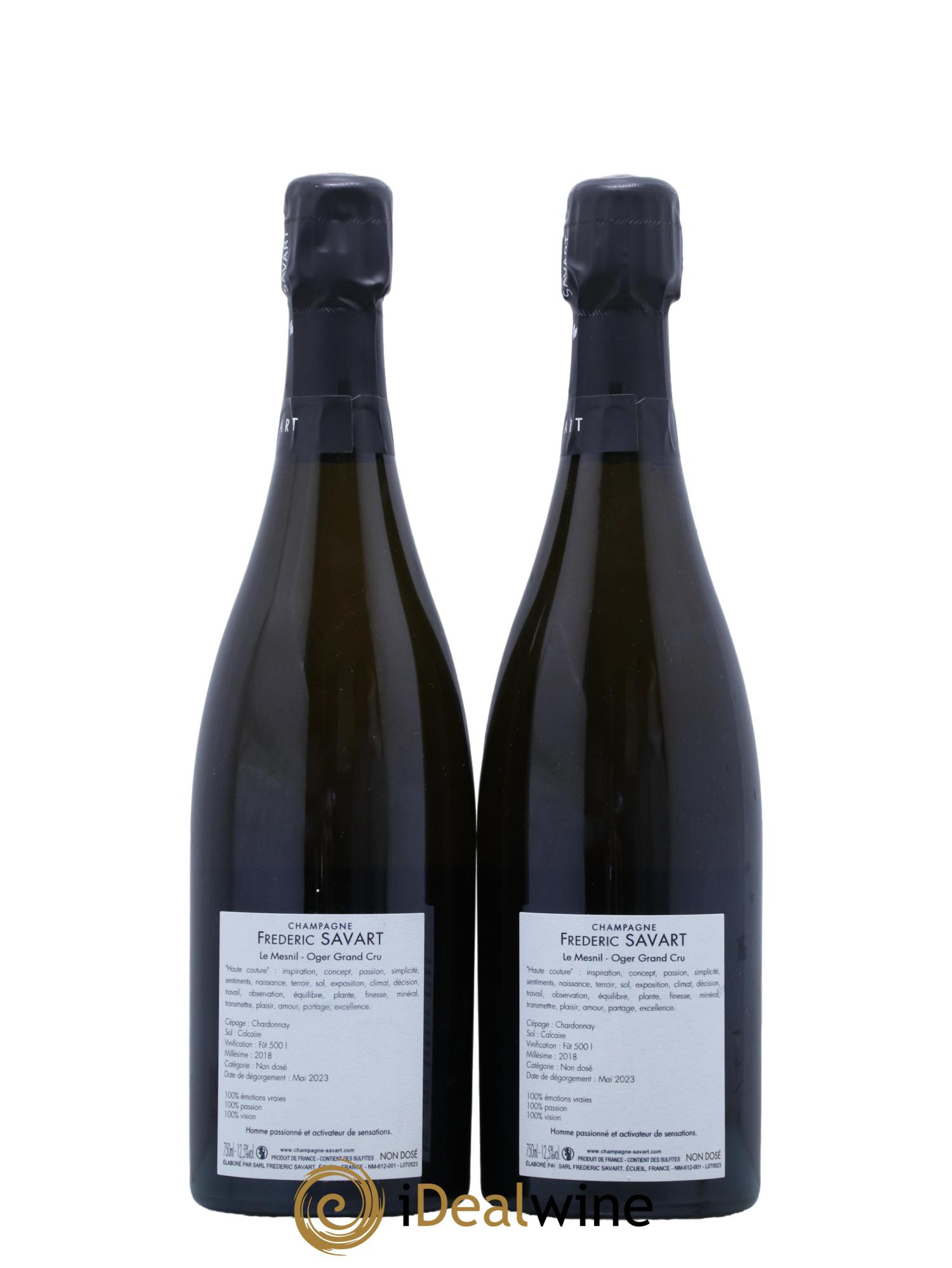 Haute Couture Le Mesnil sur Oger Extra-Brut Savart 2018 - Lot de 2 bouteilles - 1