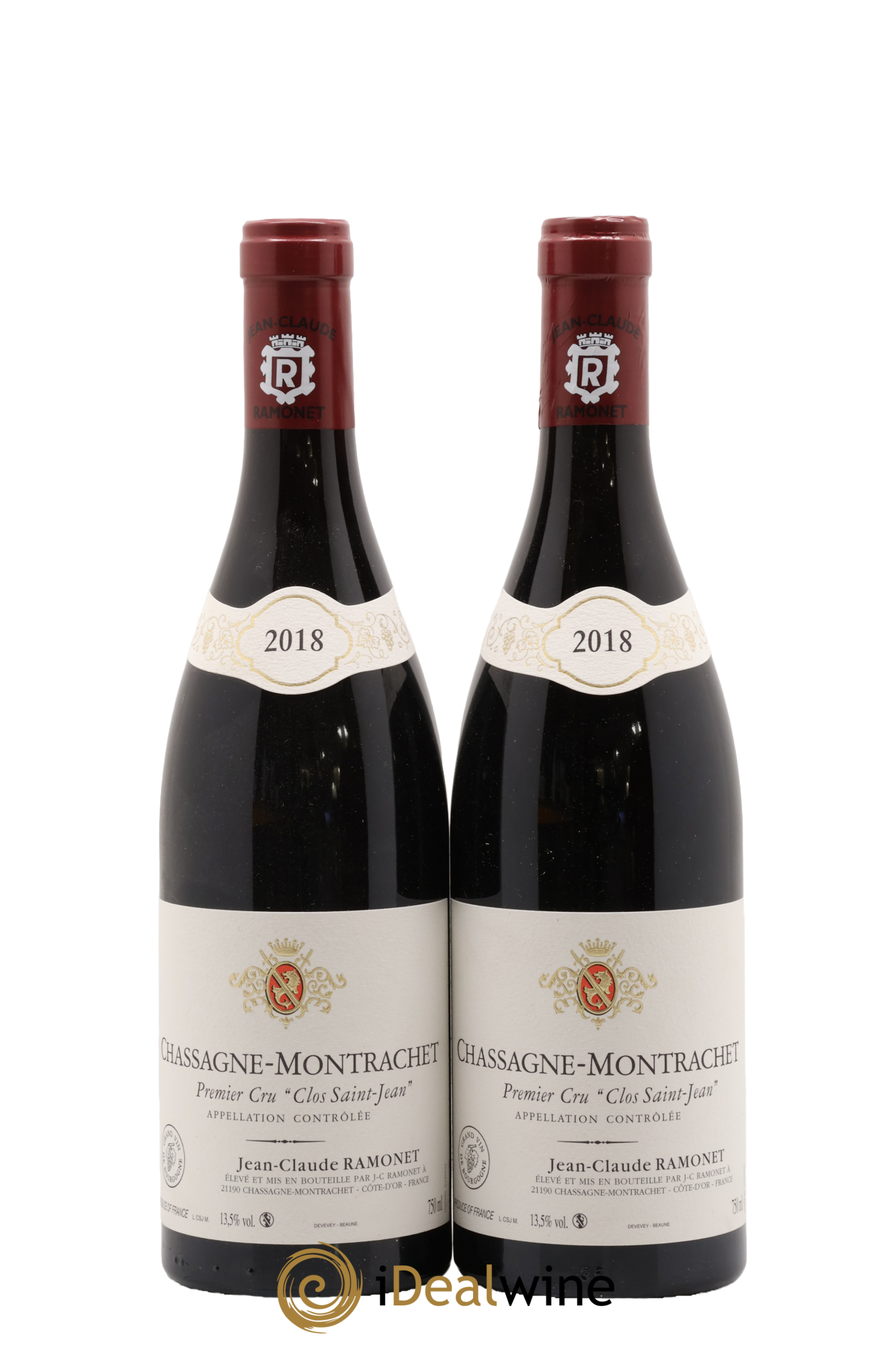 Chassagne-Montrachet 1er Cru Clos Saint-Jean Ramonet (Domaine) 2018 - Lotto di 2 bottiglie - 0