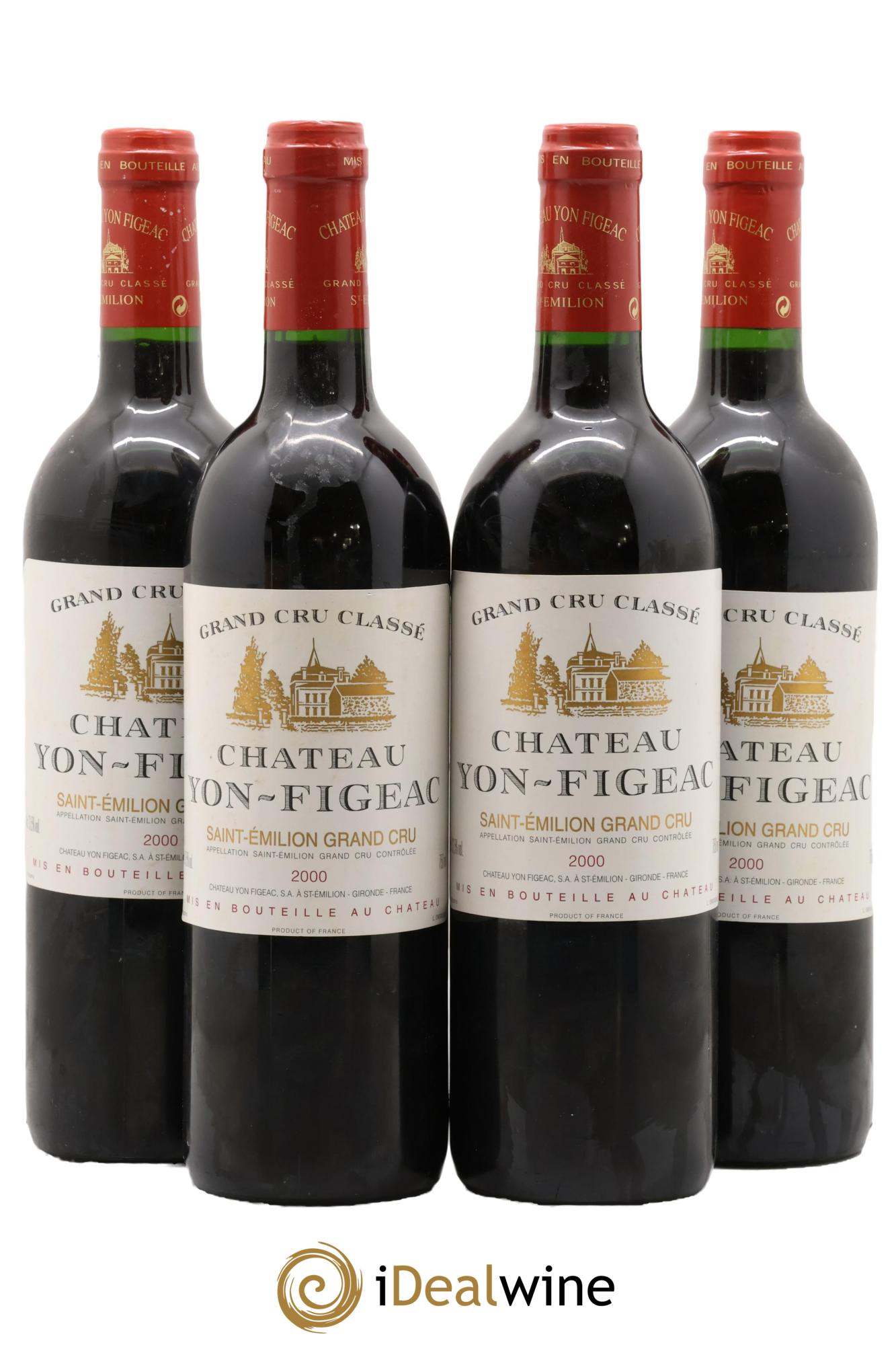 Château Yon Figeac Grand Cru Classé 2000 - Lotto di 4 bottiglie - 0