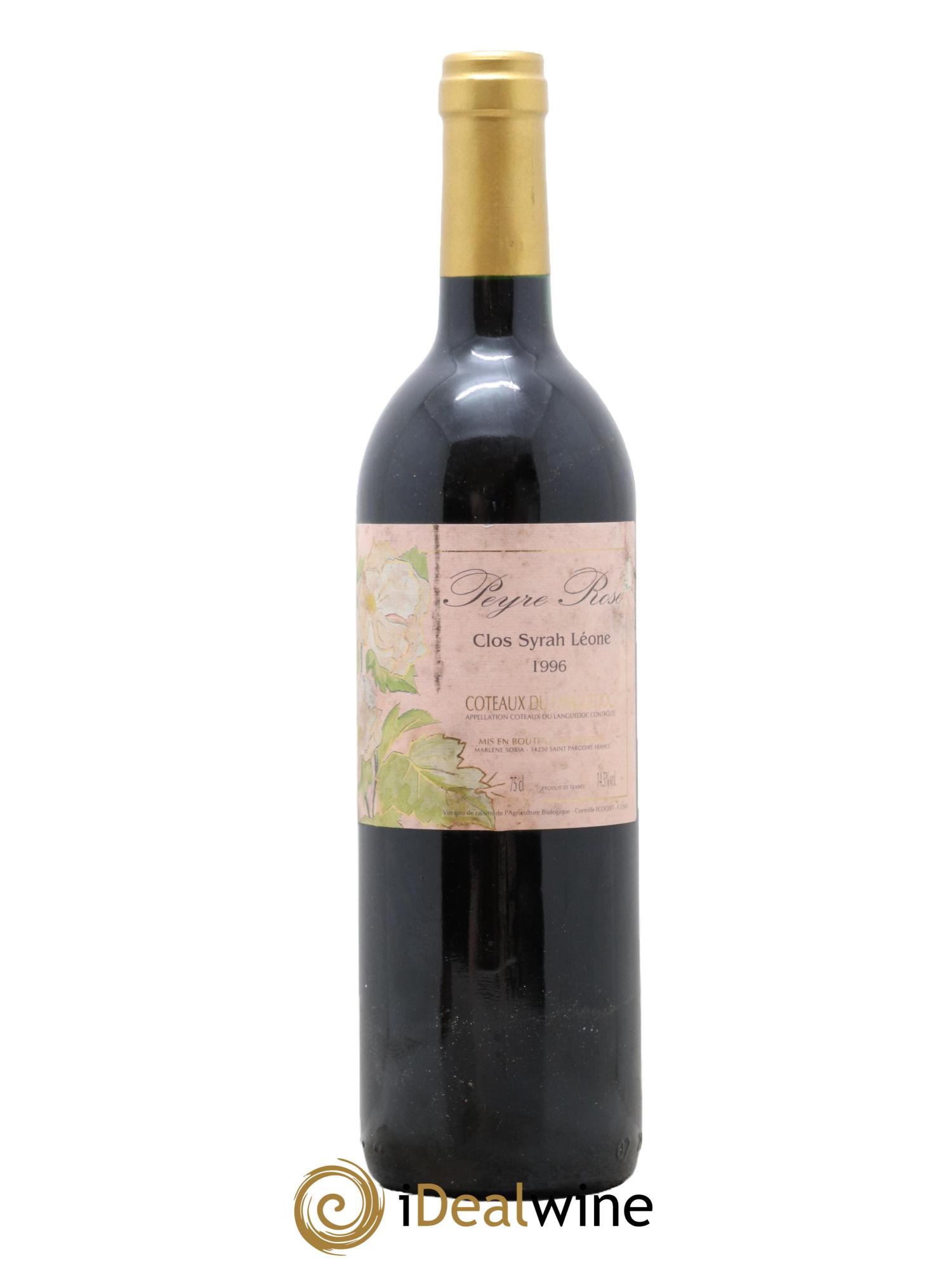 Coteaux du Languedoc Domaine Peyre Rose Belle Léone (anciennement Syrah Léone) Marlène Soria 1996 - Lot de 1 bouteille - 0