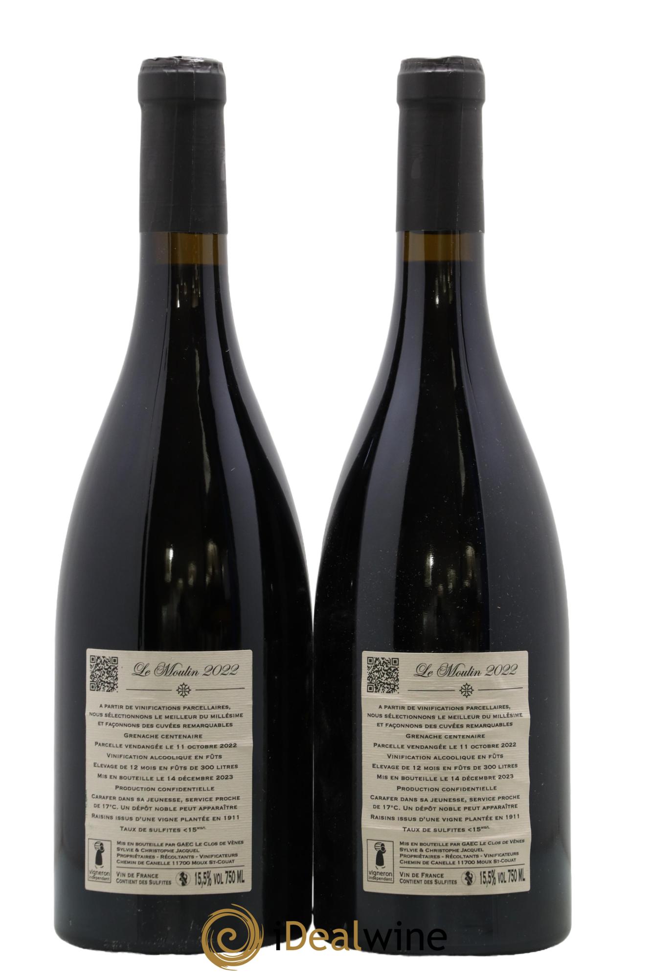 Vin de France Le Moulin Domaine Clos de Vènes 2022 - Lot de 2 bouteilles - 1