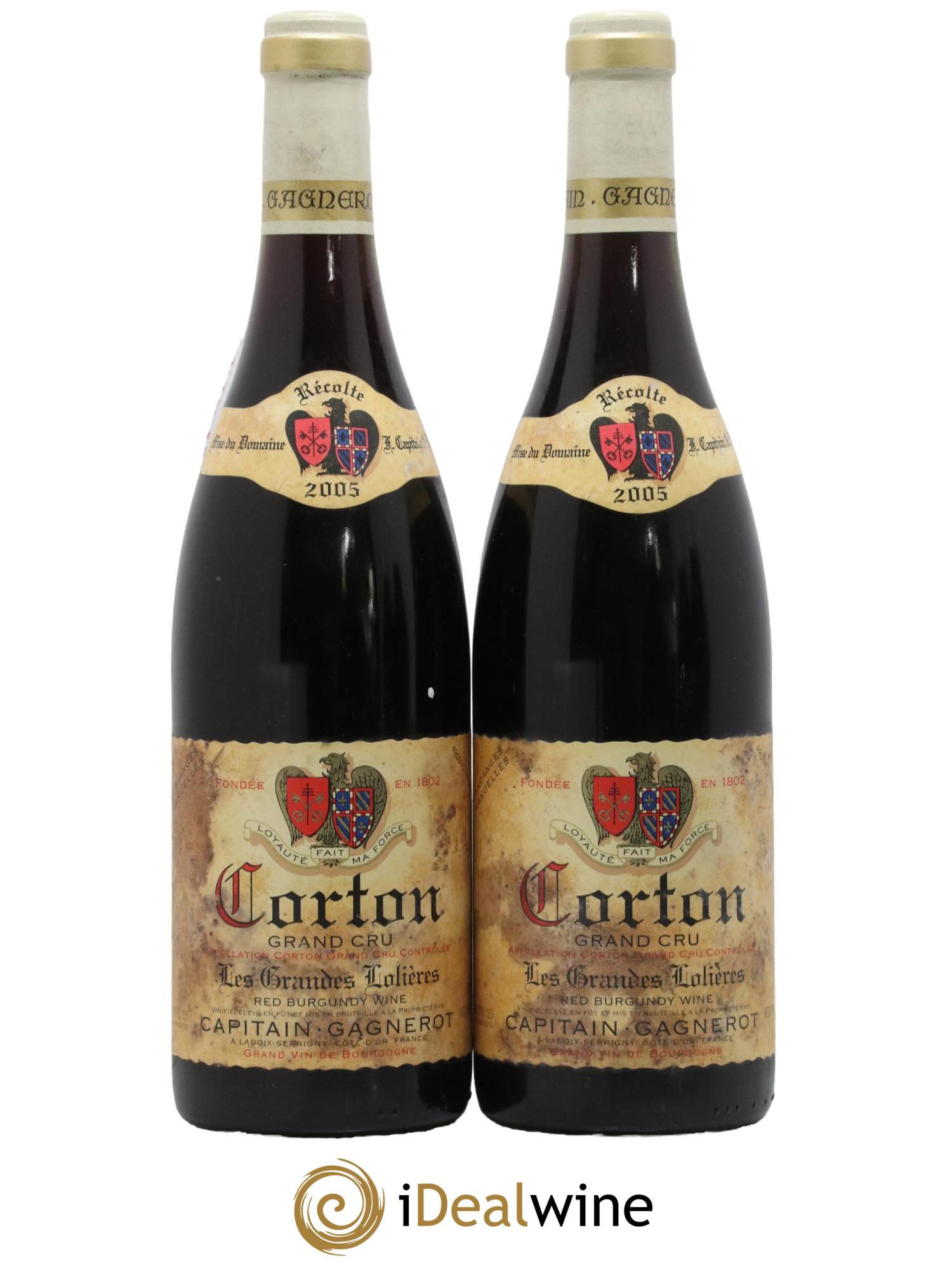 Corton Grand Cru Les Grandes Lolieres Domaine Capitain Gagnerot 2005 - Lot de 2 bouteilles - 0