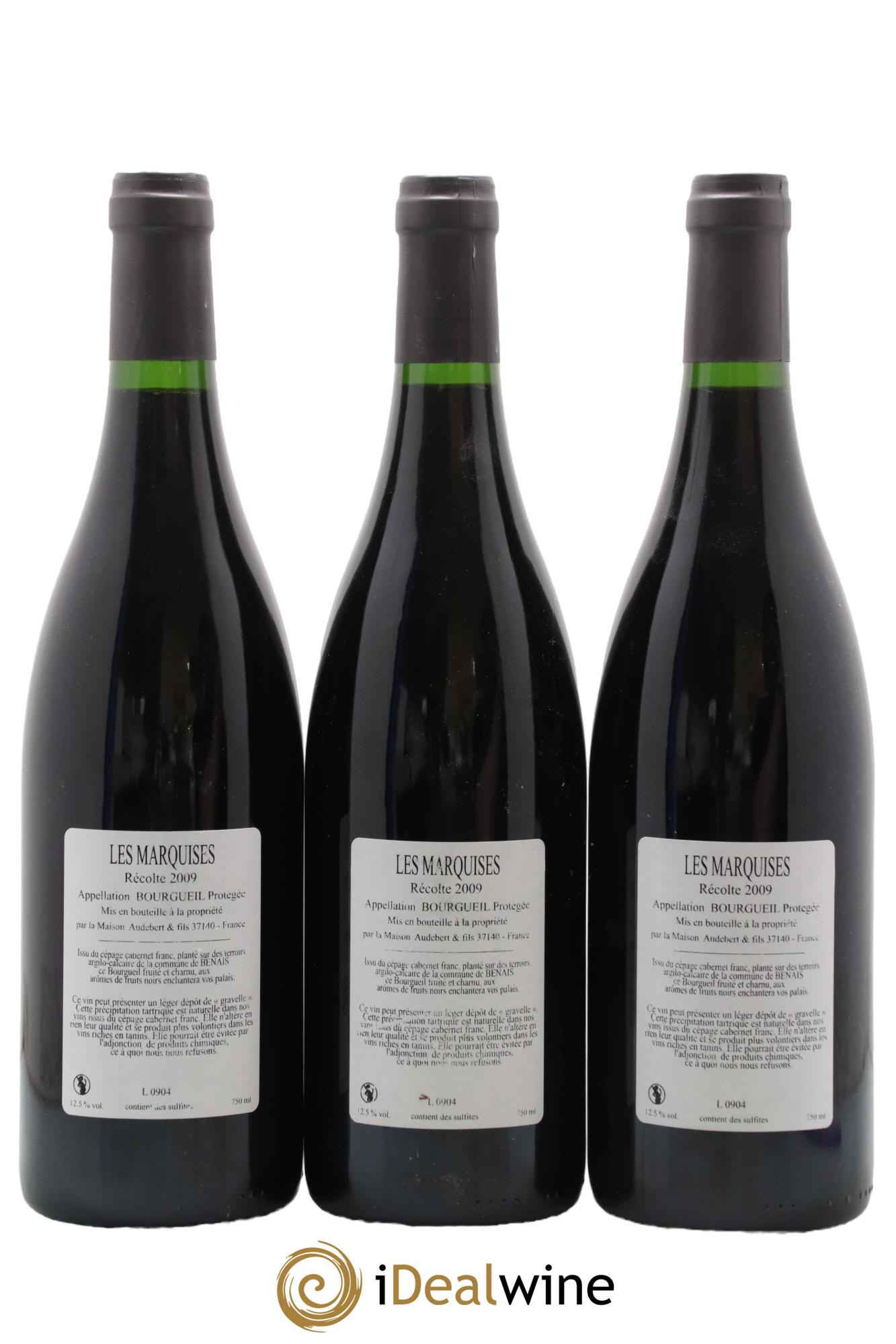 Bourgueil Les Marquises Domaine Audebert 2009 - Lot de 3 bouteilles - 1