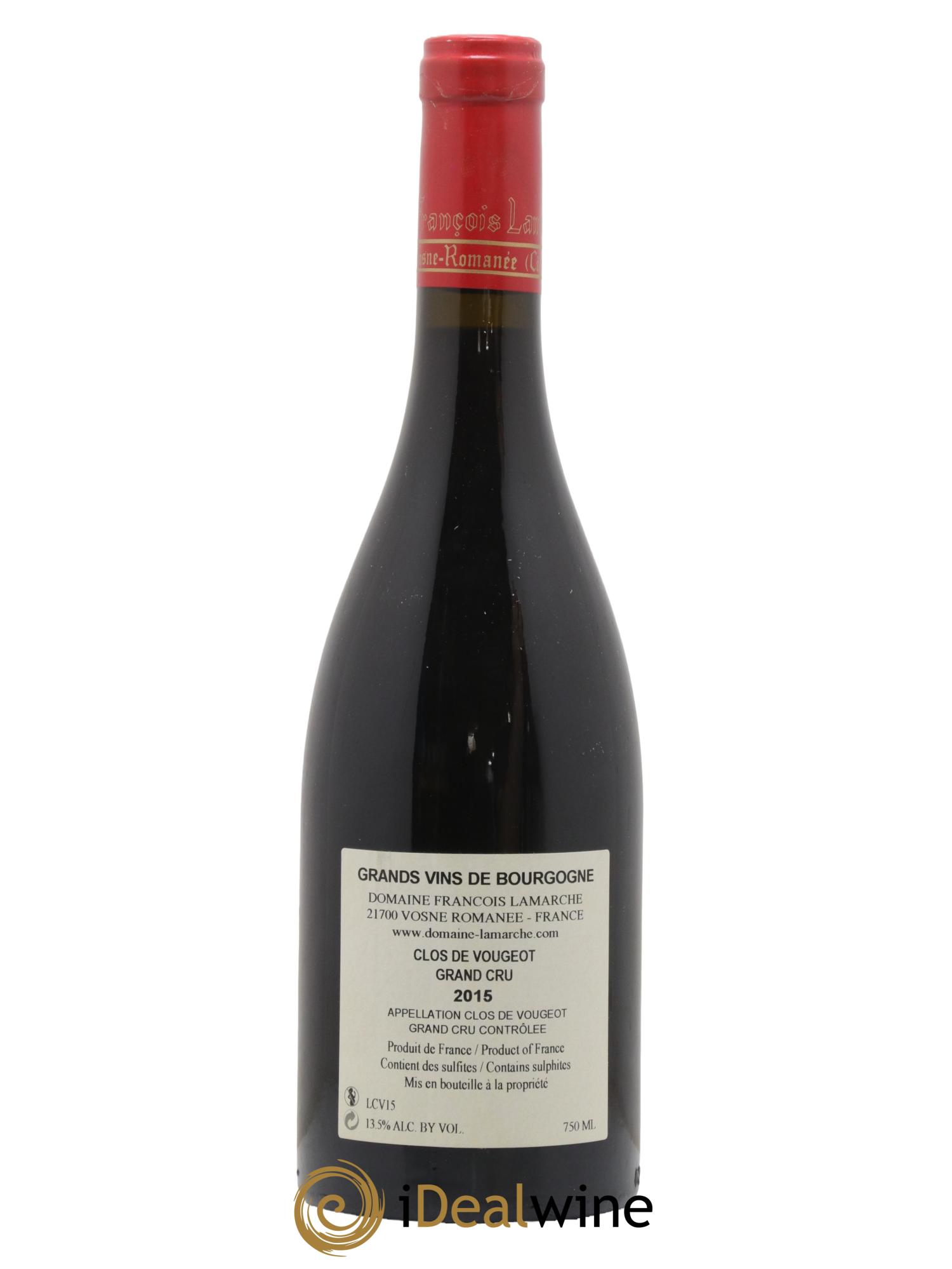 Clos de Vougeot Grand Cru Lamarche (Domaine) 2015 - Lot de 1 bouteille - 1