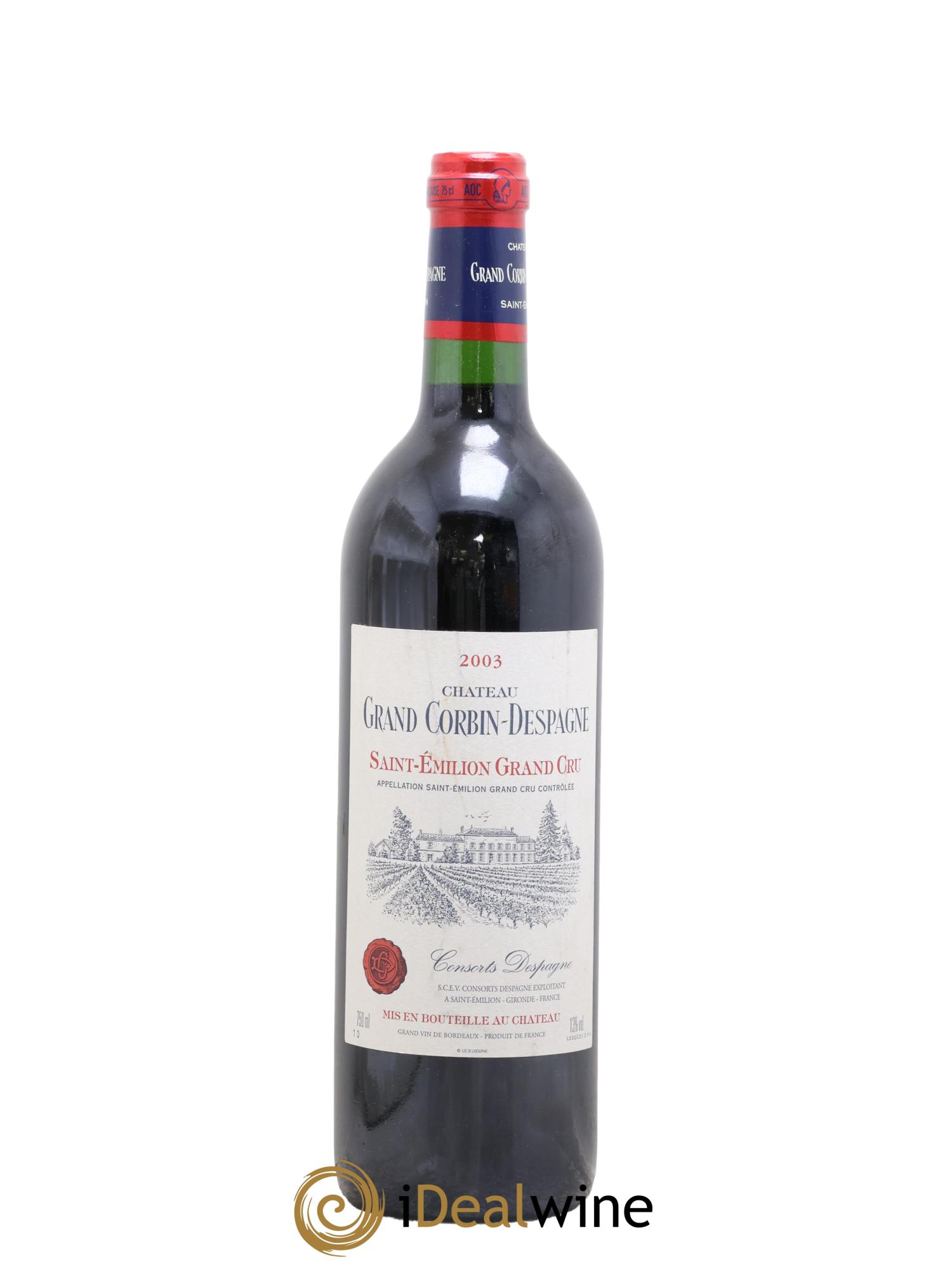 Château Grand Corbin Despagne Grand Cru Classé 2003 - Lot de 1 bouteille - 0