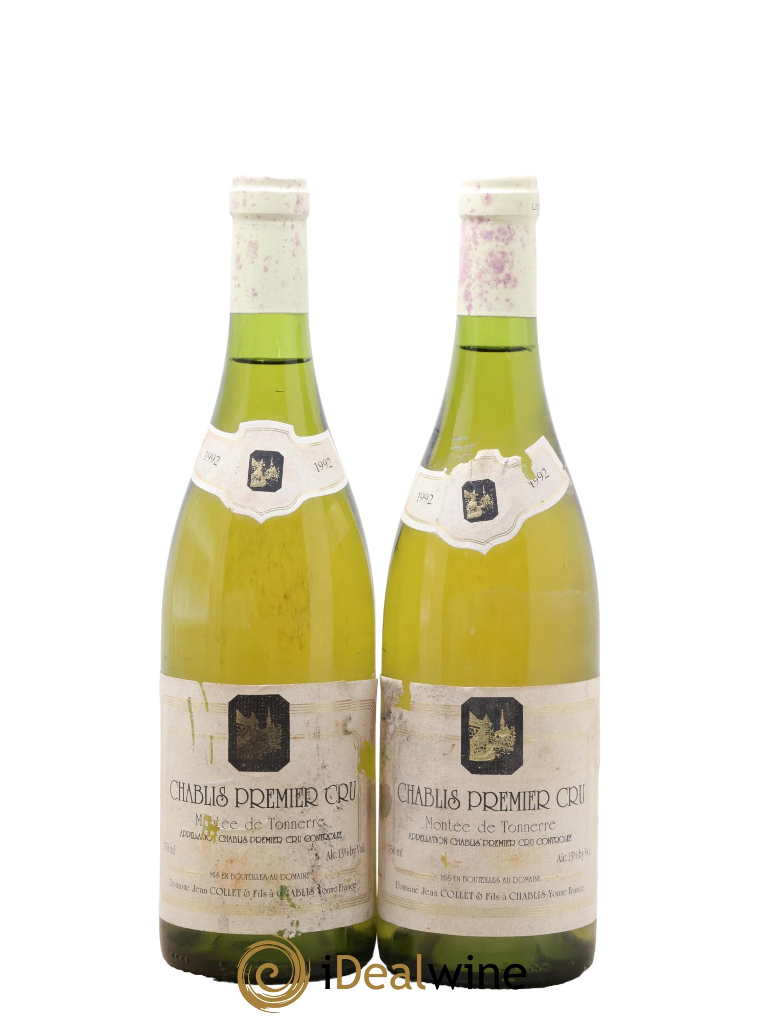 Chablis 1er Cru Montée de Tonnerre Domaine Jean Collet et Fils 1992 - Lot de 2 bouteilles - 0