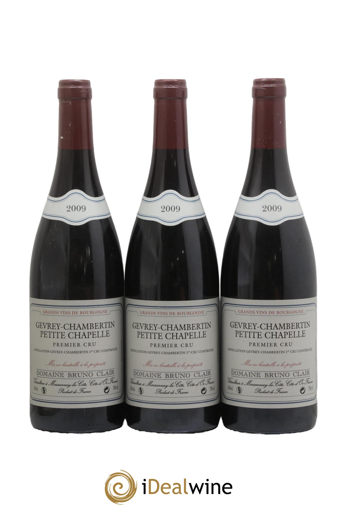 Gevrey-Chambertin 1er Cru Petite Chapelle Bruno Clair (Domaine) 2009 - Lot de 3 bouteilles - 0
