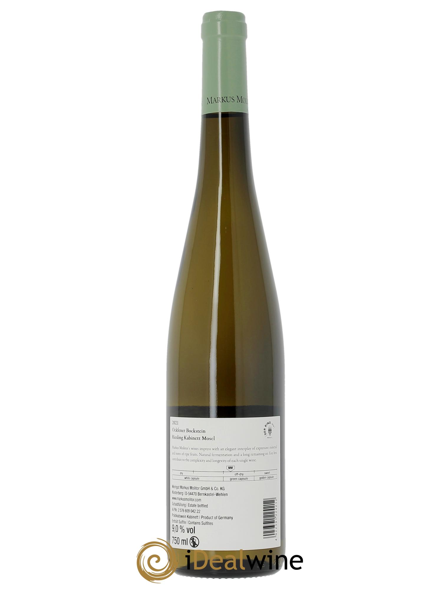 Riesling Markus Molitor Ockfener Bockstein Kabinett Green Capsule  2021 - Posten von 1 Flasche - 1