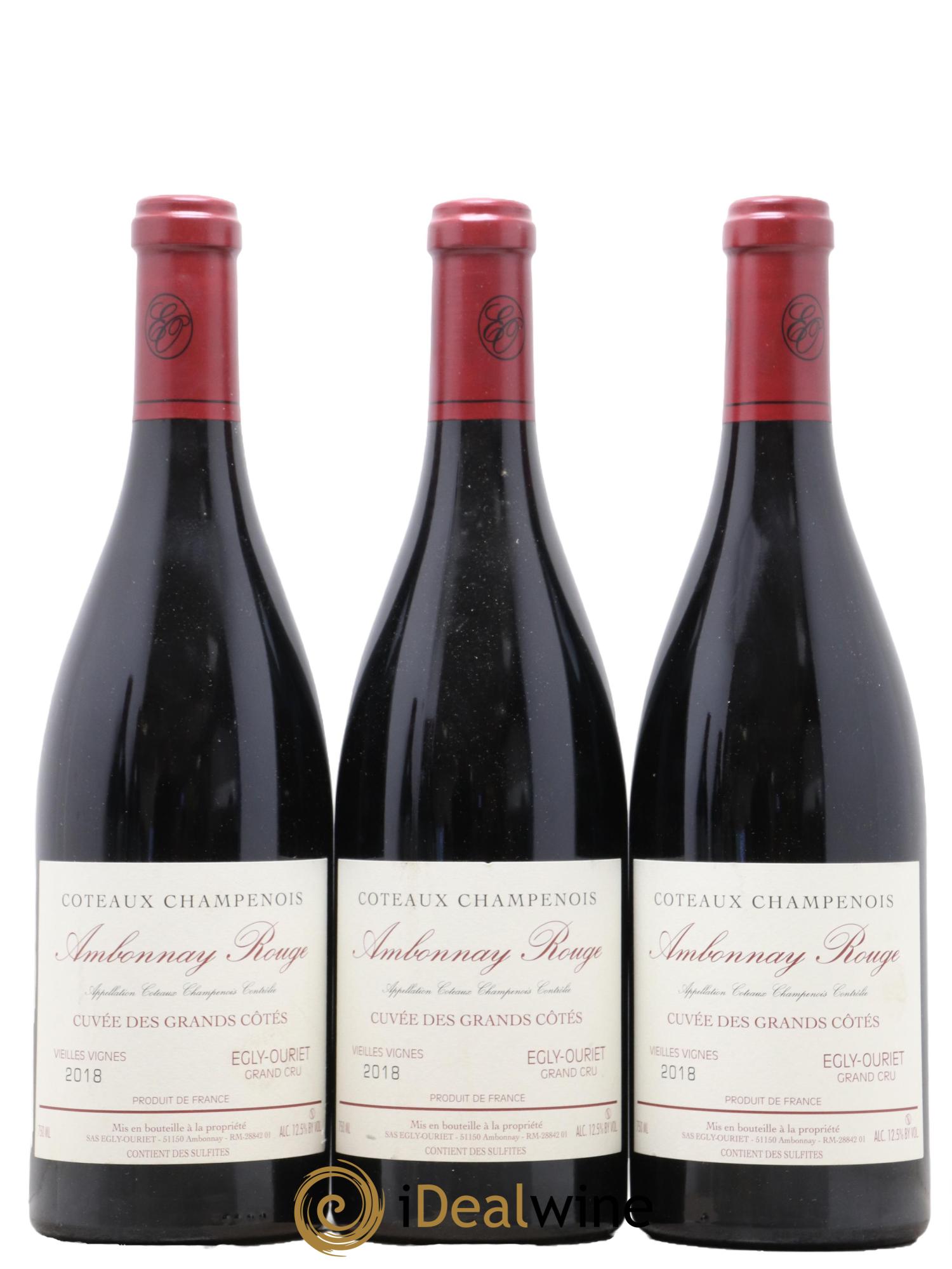 Ambonnay Cuvée des Grands Côtés VV Grand Cru Egly-Ouriet Ambonnay Cuvée des Grandes Côtes Vieilles Vignes Egly Ouriet 2018 - Lot de 3 bouteilles - 0