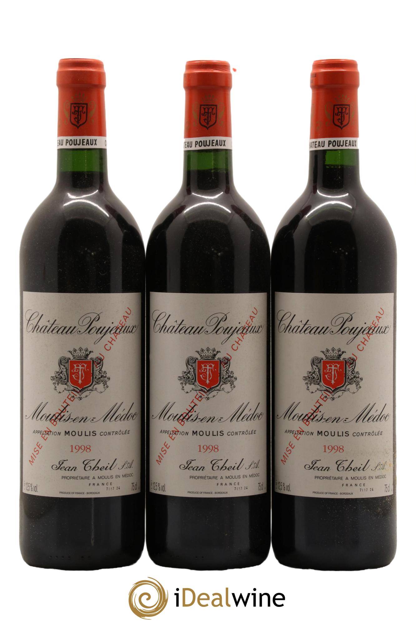 Château Poujeaux 1998 - Lot de 12 bouteilles - 2