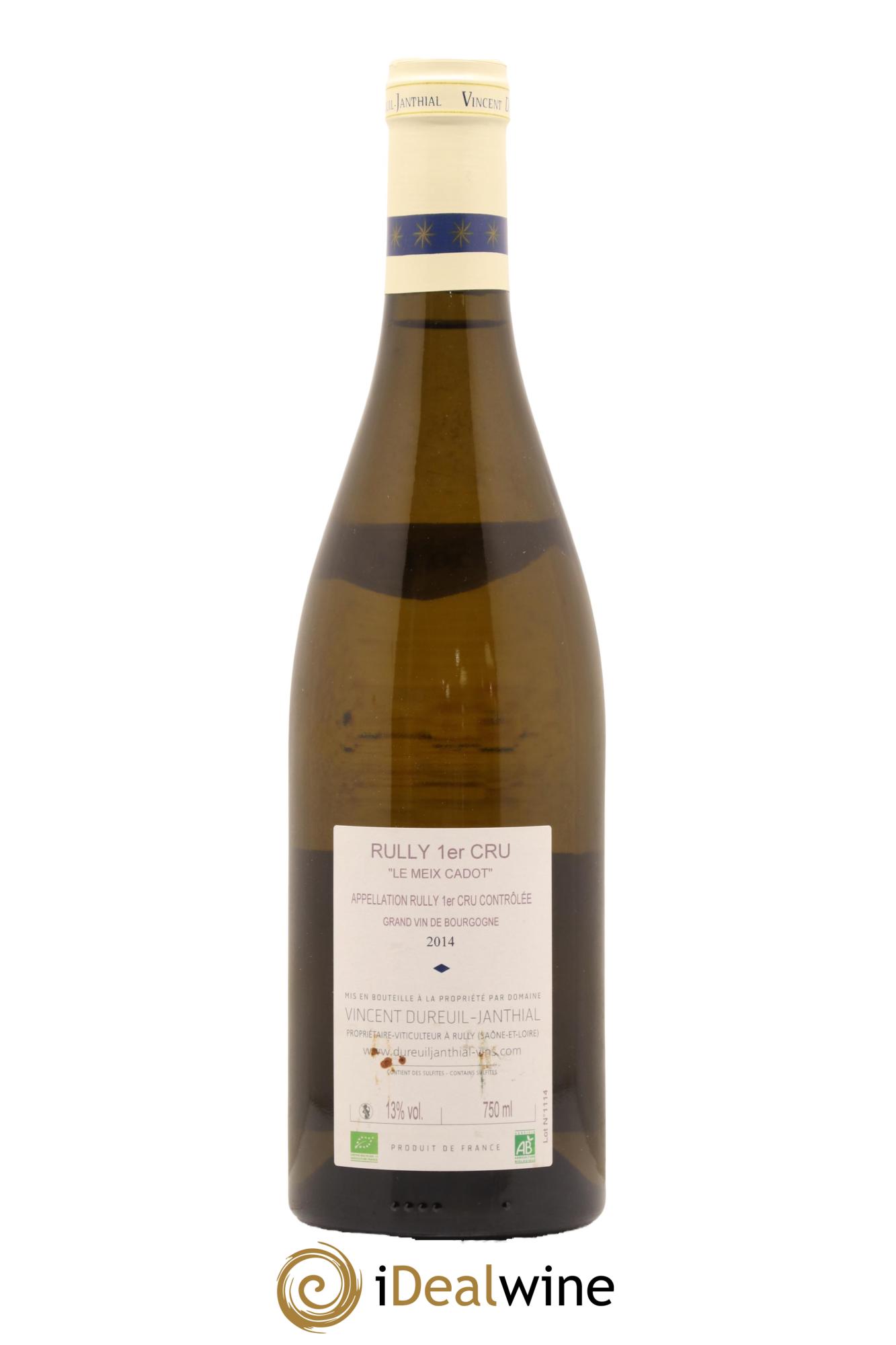 Rully 1er Cru Le Meix Cadot Vieilles Vignes Vincent Dureuil-Janthial 2014 - Posten von 1 Flasche - 1