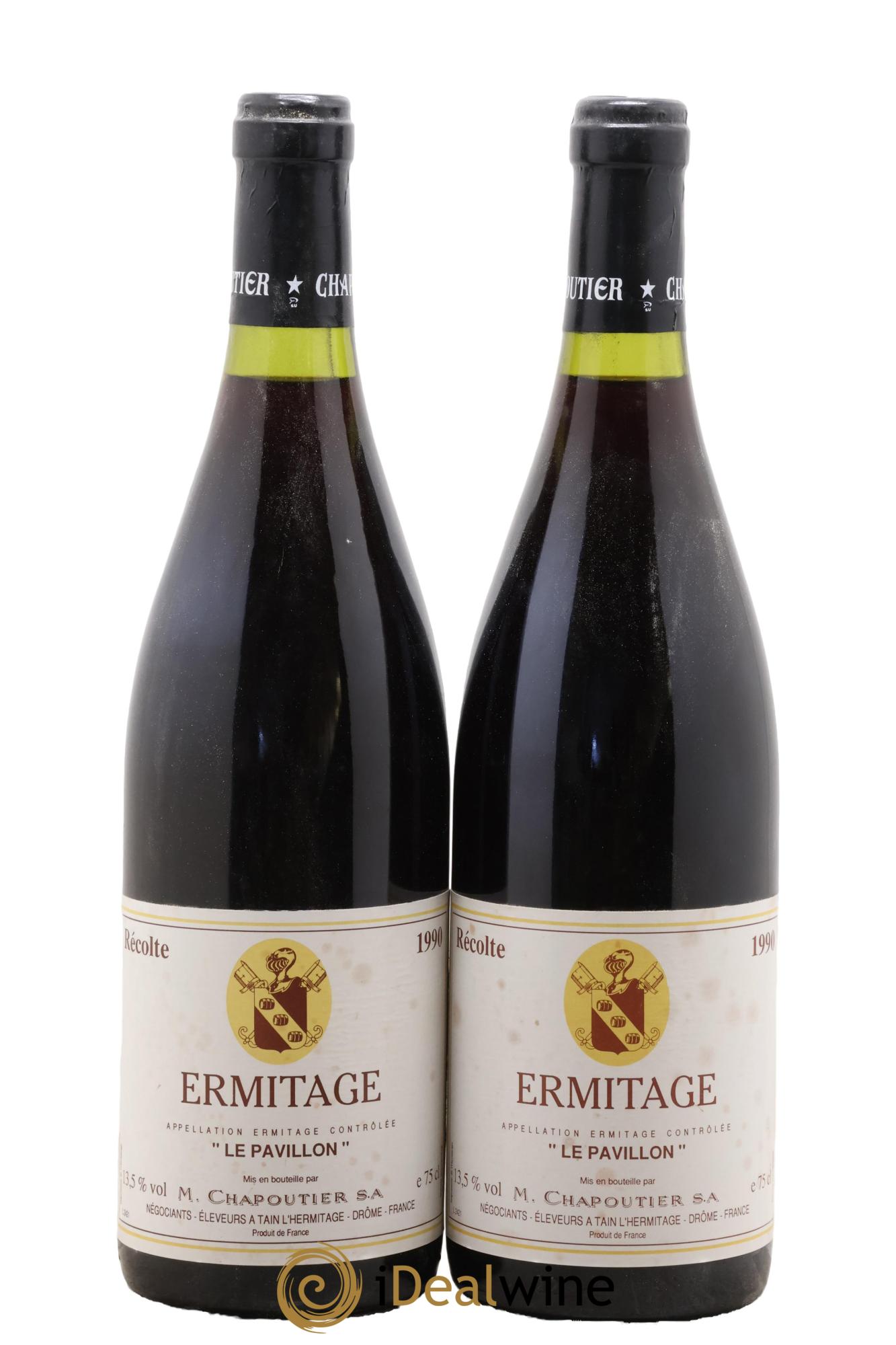 Hermitage Ermitage Le Pavillon Chapoutier 1990 - Lot de 2 bouteilles - 0