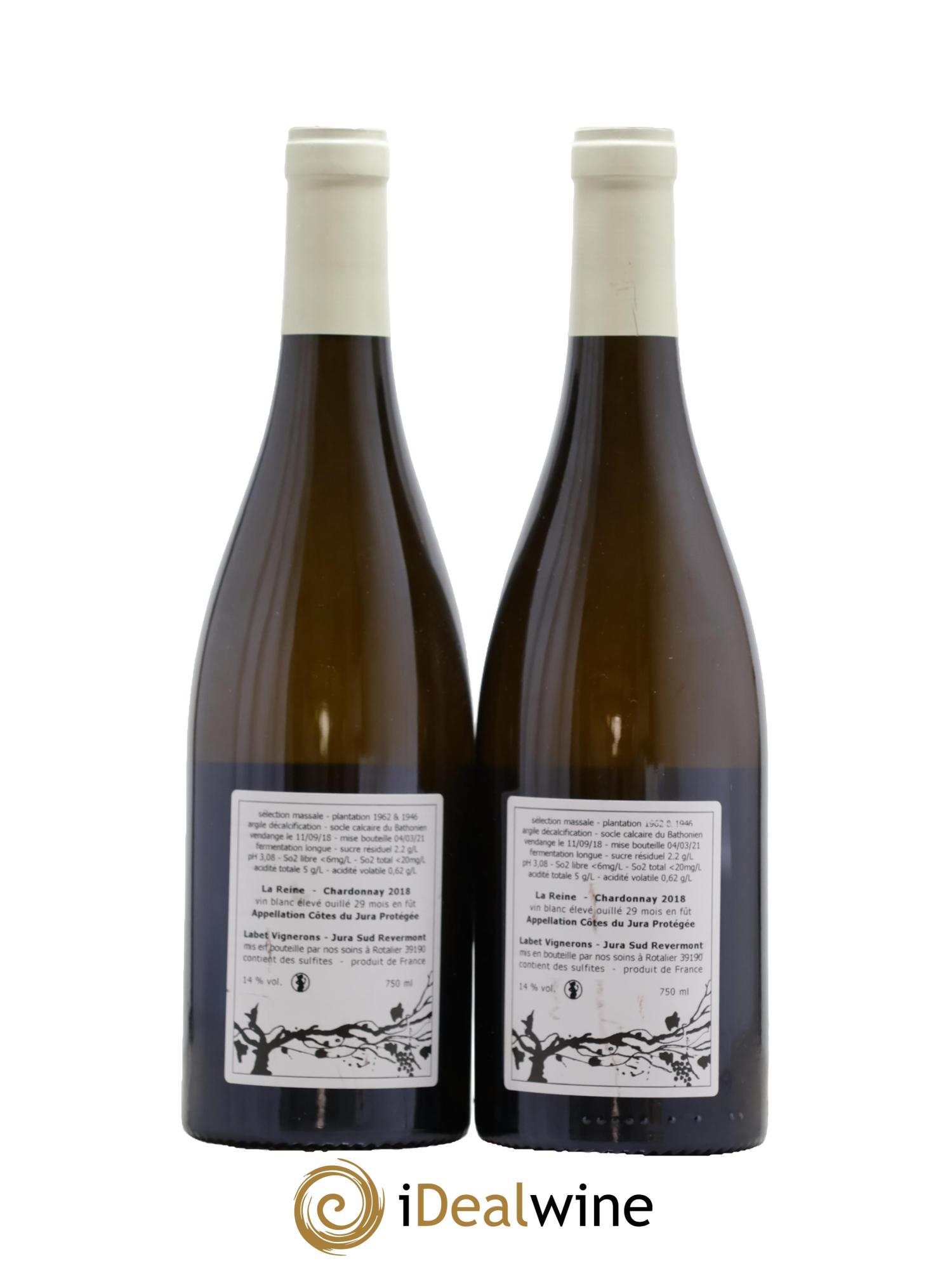Côtes du Jura Chardonnay La Reine Romain - Julien - Charline Labet 2018 - Lot de 2 bouteilles - 1