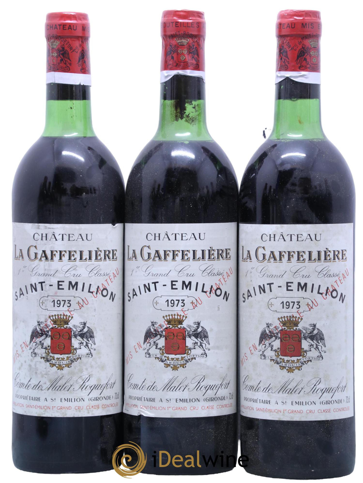 Château la Gaffelière 1er Grand Cru Classé B 1973 - Lot de 3 bouteilles - 0