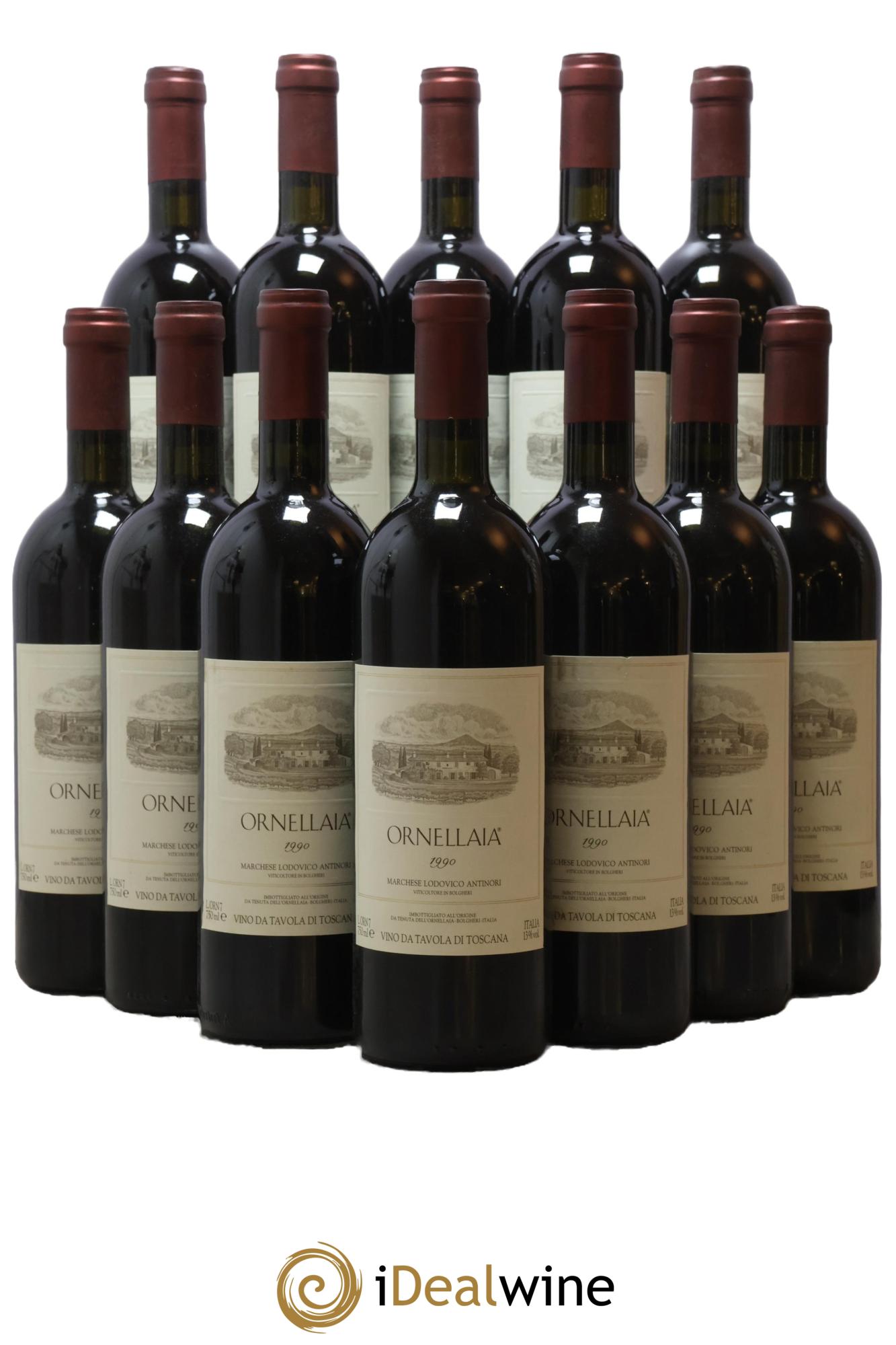Bolgheri DOC Superiore Ornellaia Tenuta Dell'Ornellaia - Frescobaldi 1990 - Lot de 12 bouteilles - 0