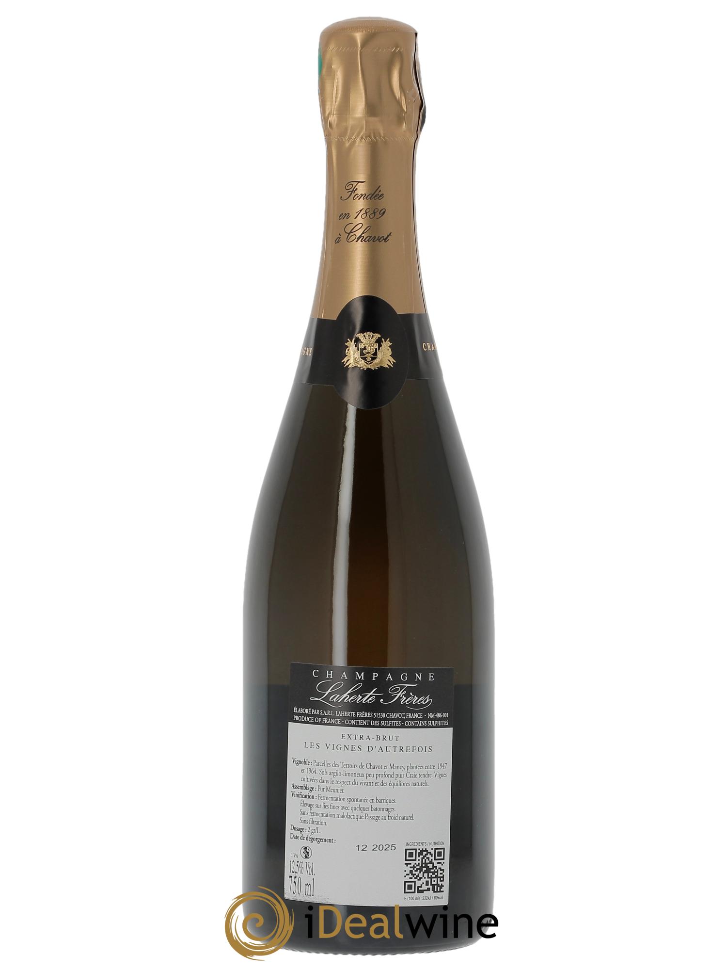 Les Vignes d'Autrefois Extra-Brut Laherte Frères 2022 - Lot de 1 bouteille - 1