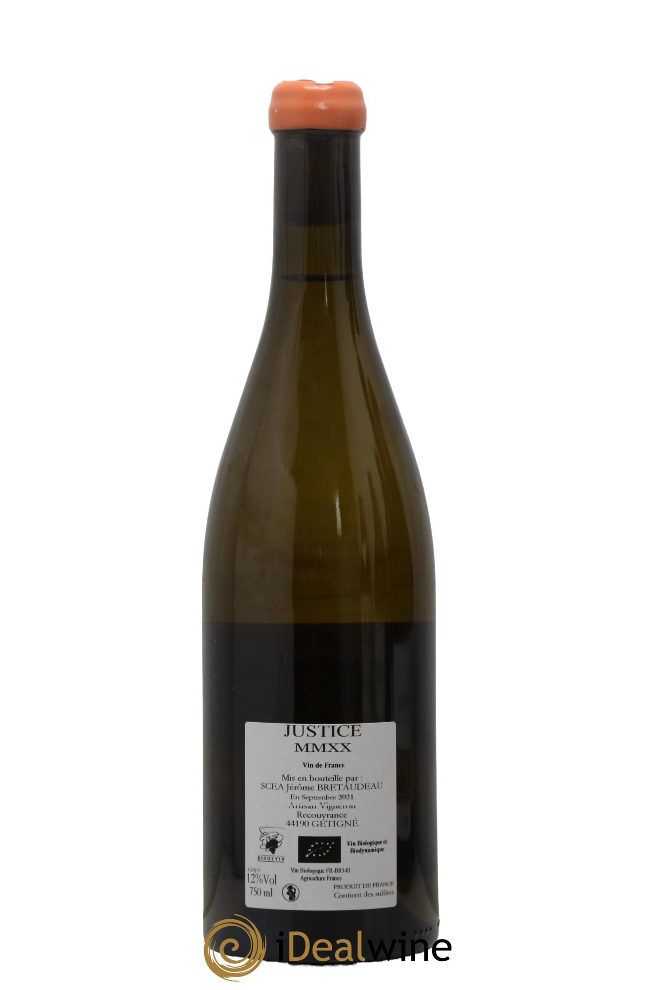 Vin de France La Justice Jérôme Bretaudeau - Domaine de Bellevue 2020 - Lotto di 1 bottiglia - 1