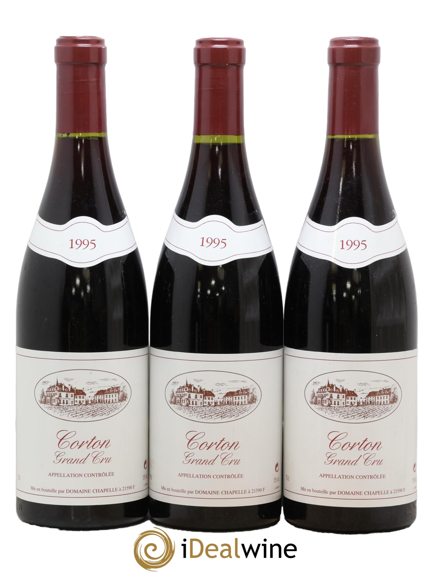 Corton Grand Cru Domaine Chapelle 1995 - Lot de 3 bouteilles - 0