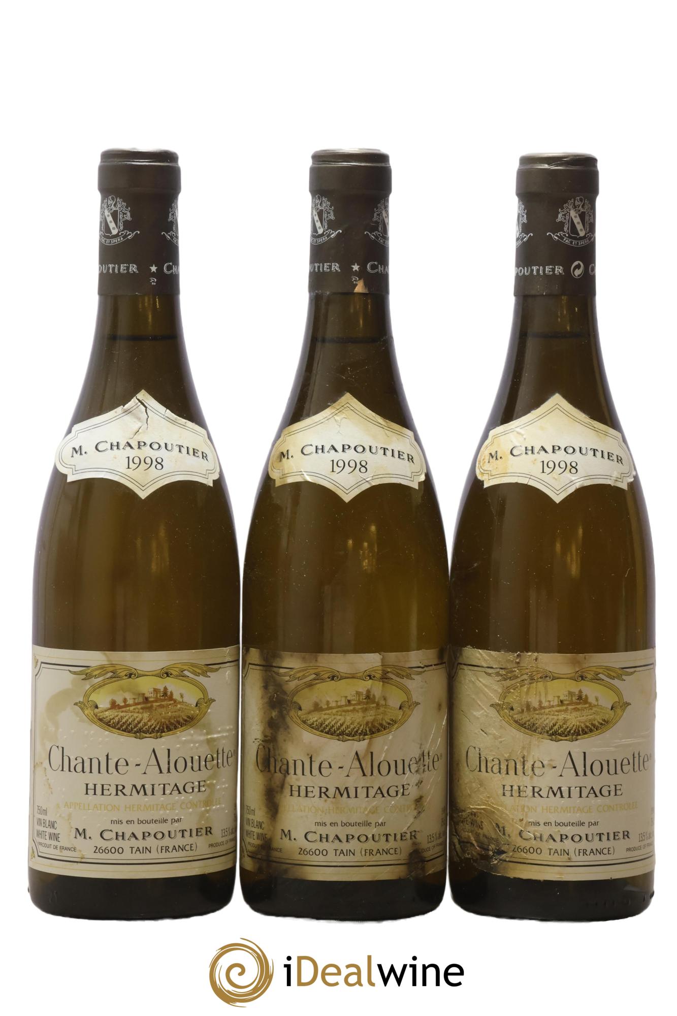 Hermitage Chante Alouette Chapoutier 1998 - Lotto di 3 bottiglie - 0