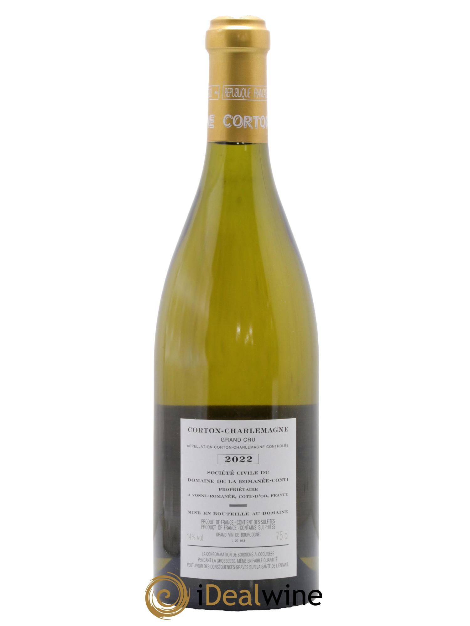 Corton-Charlemagne Grand Cru Domaine de la Romanée-Conti  2022 - Lot de 1 bouteille - 1