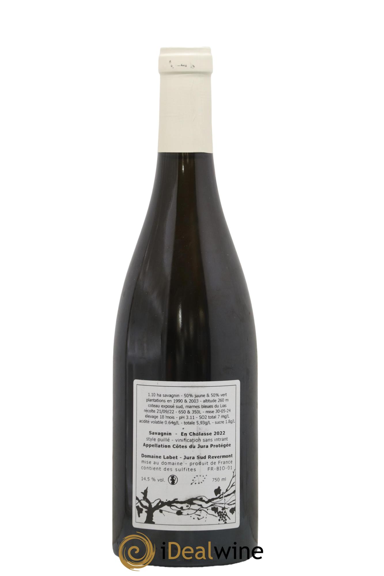 Côtes du Jura Savagnin en Chalasse Romain - Julien - Charline Labet 2022 - Lot de 1 bouteille - 1