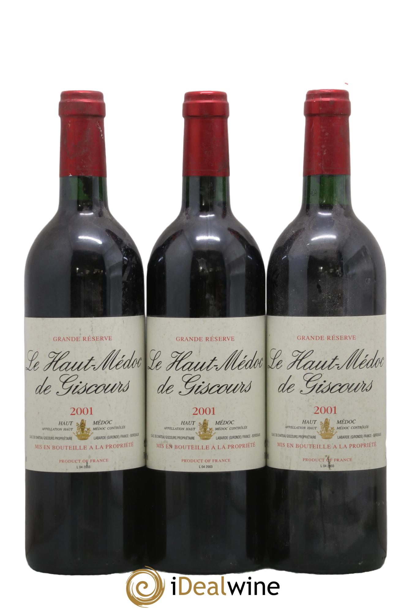 Haut-Médoc de Giscours 2001 - Lot de 3 bouteilles - 0
