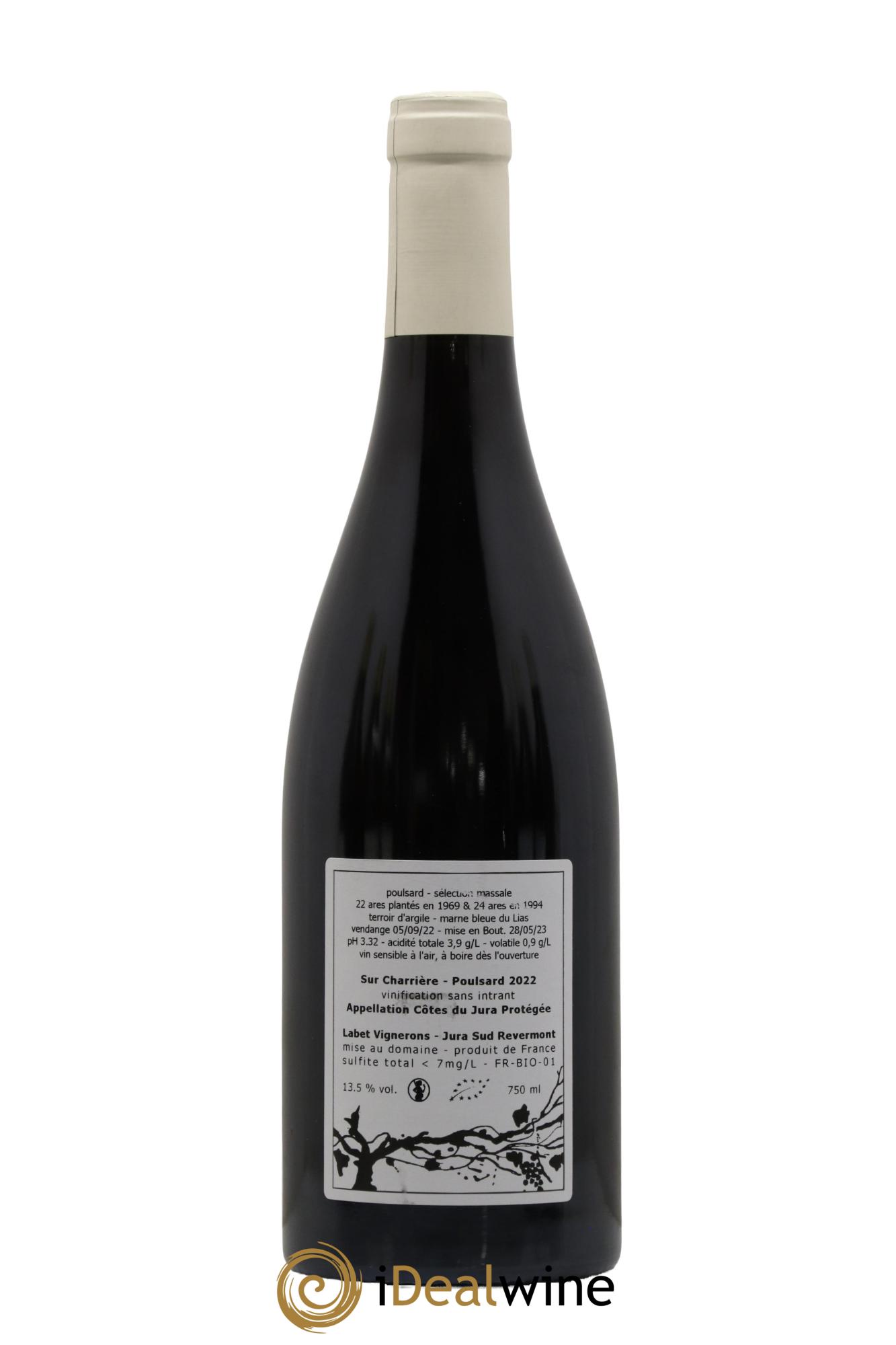Côtes du Jura Poulsard Sur Charrière Romain - Julien - Charline Labet 2022 - Lot de 1 bouteille - 1