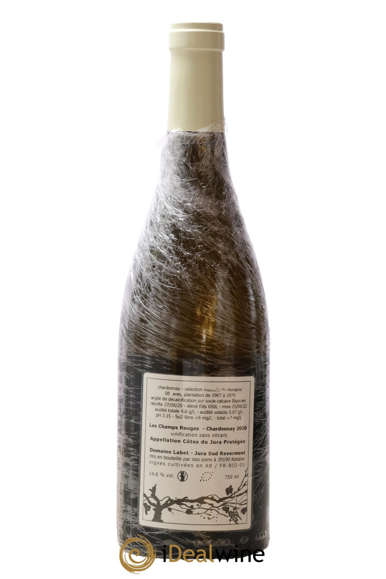 Côtes du Jura Chardonnay Les Champs Rouges Romain - Julien  - Charline Labet 2020 - Lot de 1 bouteille - 1