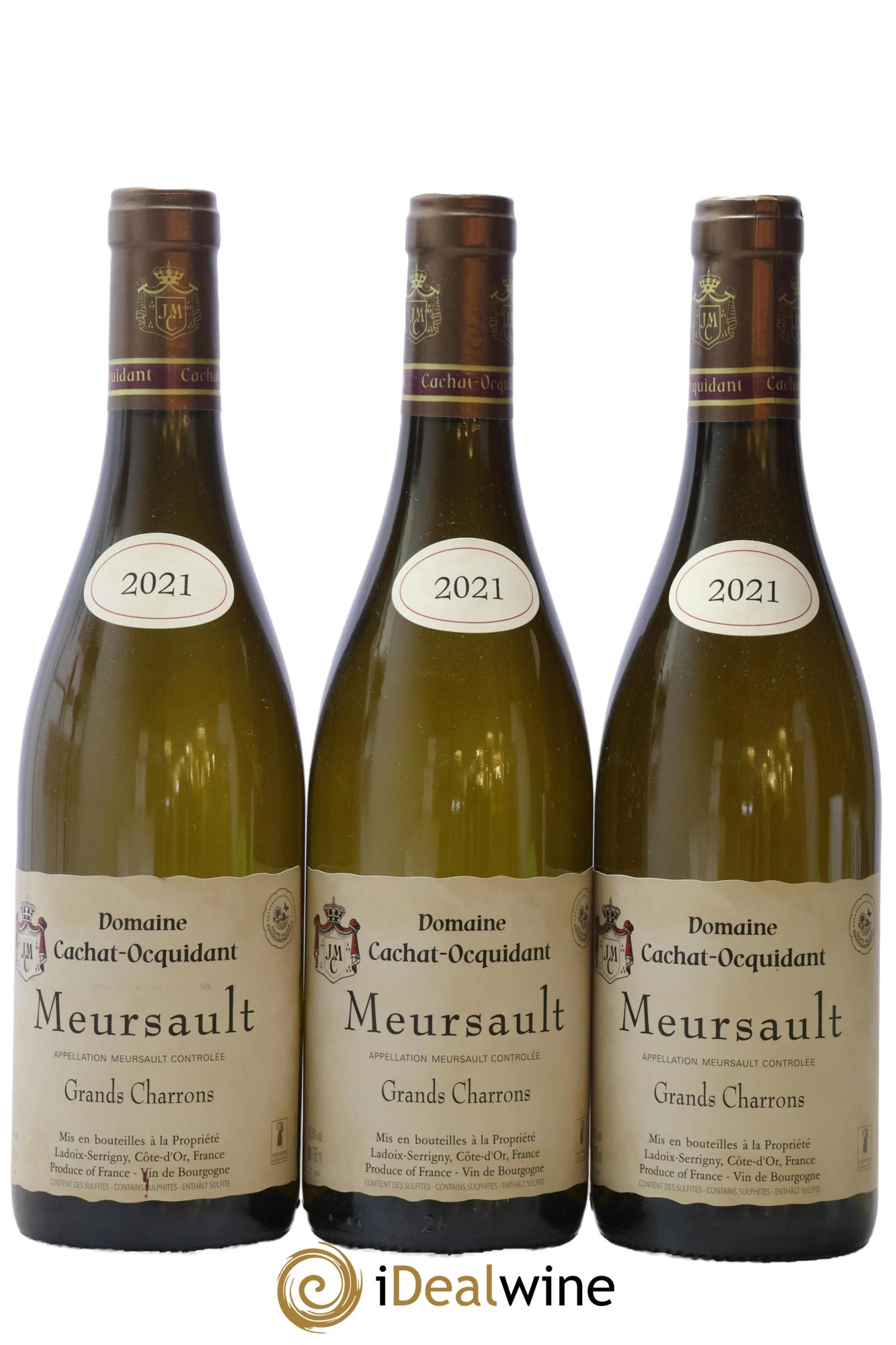 Meursault Les Grands Charrons Domaine Cachat Ocquidant 2021 - Posten von 3 Flaschen - 0