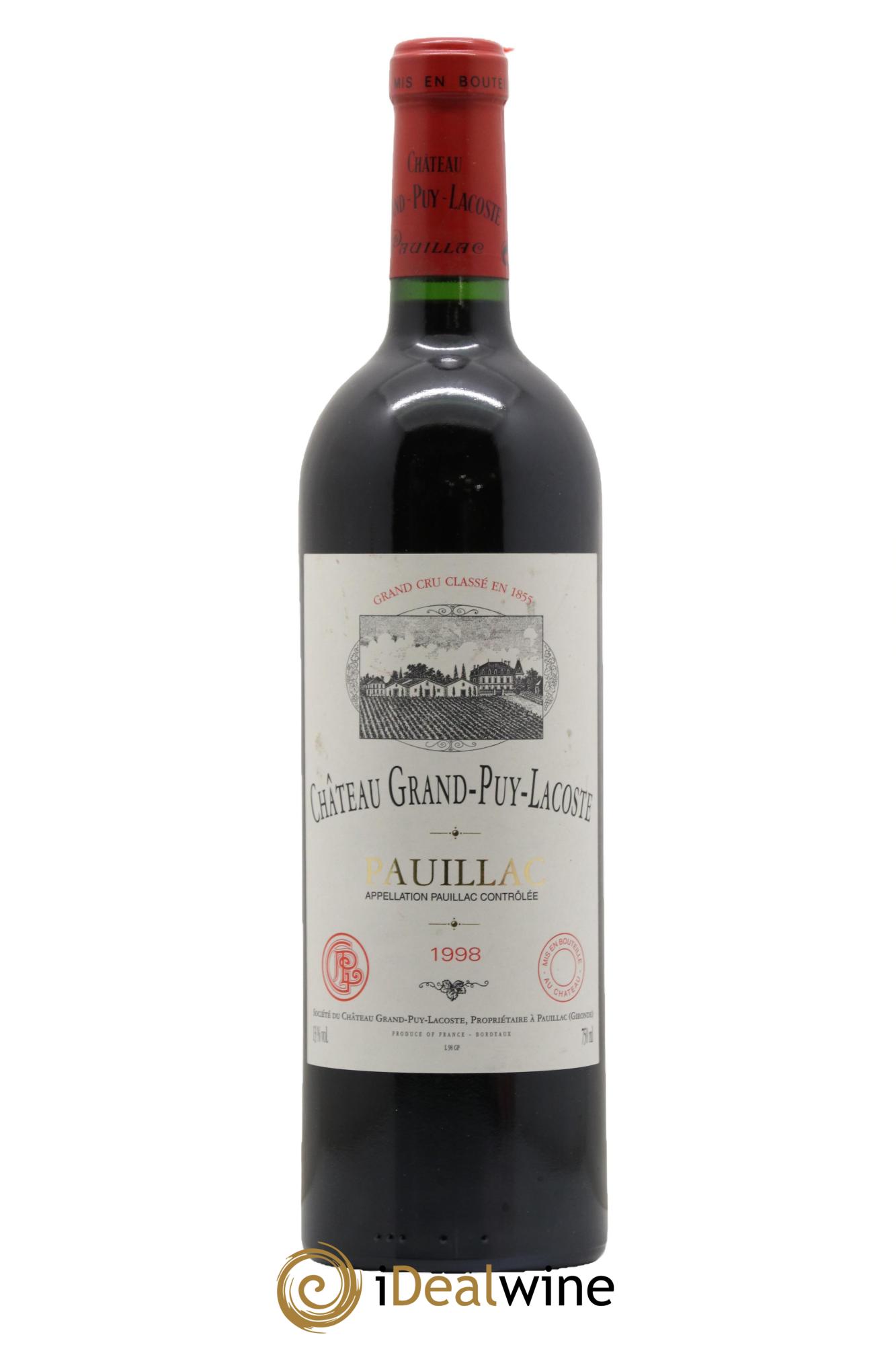 Château Grand Puy Lacoste 5ème Grand Cru Classé 1998 - Lot de 1 bouteille - 0