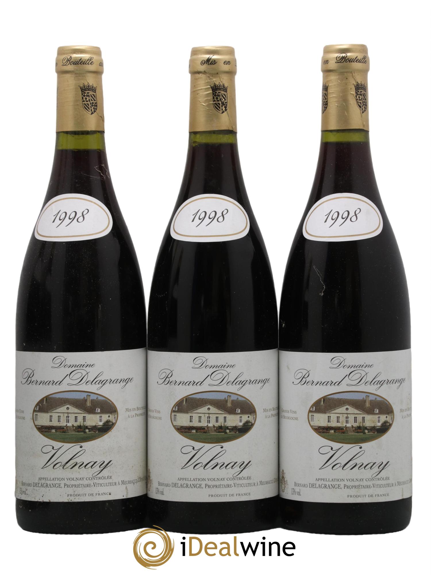 Volnay Bernard Delagrange 1998 - Lot de 3 bouteilles - 0